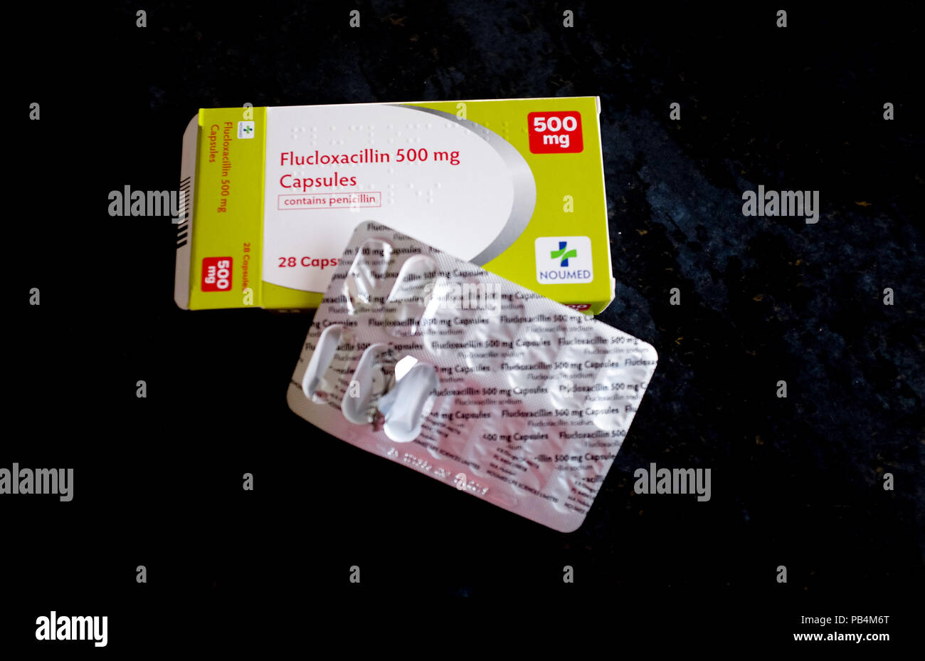 Flucloxacillin Penicillin Antibiotikum Kapseln Tabletten Stockfoto