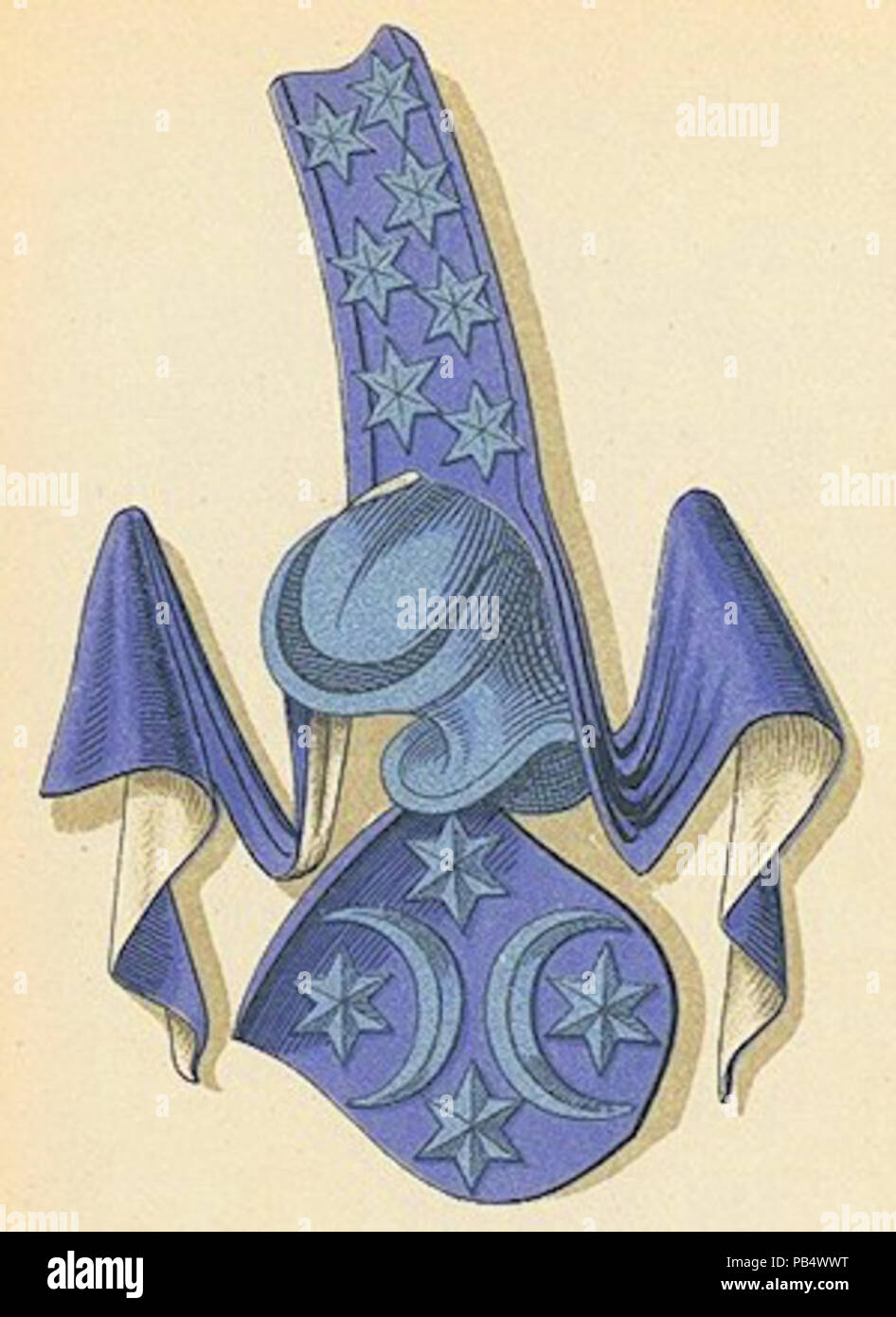 1078 Månestierne Wappen Stockfoto