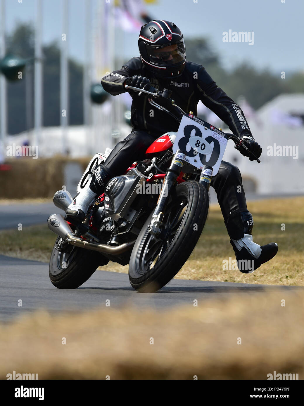 Stevie Bonsey, Ducati 821, American, Goodwood Festival der Geschwindigkeit, das Silberne Jubiläum, Goodwood, Juli 2018, West Sussex, England. 2018, autom Stockfoto