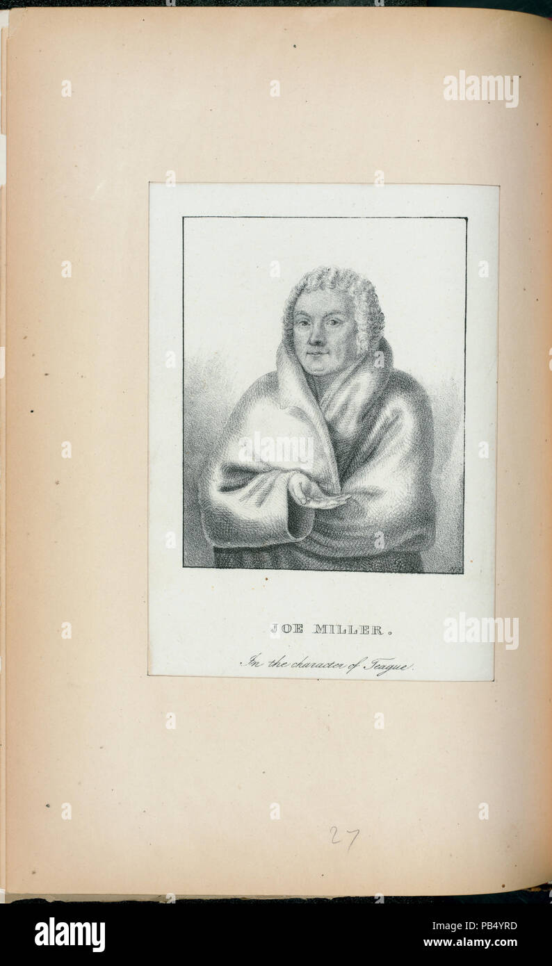 834 Joe Miller, im Charakter von Teague (NYPL Hades -255832-430855) Stockfoto