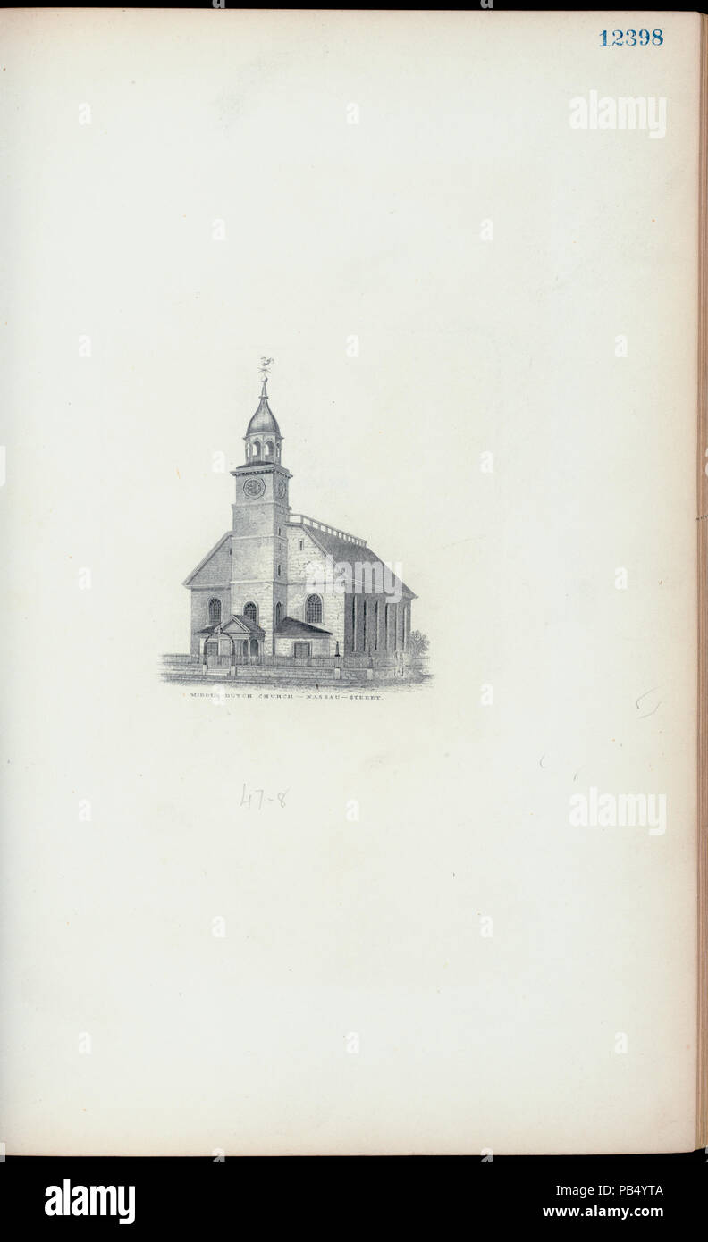 1043 Nahen niederländischen Kirche, Nassau Street (NYPL Hades -255876-430896) Stockfoto