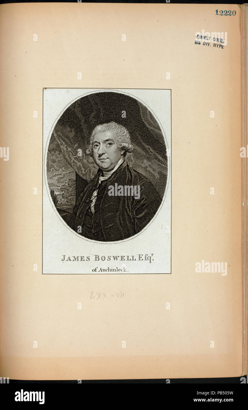 822 James Boswell von auchinleck (NYPL Hades-EM 12220 -255710) Stockfoto