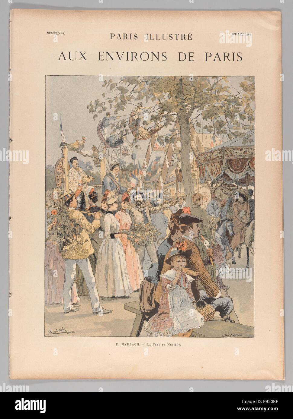 Paris Illustré, "Aux Umgebung de Paris". Abmessungen: 1 Band: Illustrationen; Höhe: 19 5/16 in. (49 cm). Datum: 1885. Ausgabe Nr. 32 von Paris Illustré, veröffentlicht im Juli 1, 1885. Museum: Metropolitan Museum of Art, New York, USA. Stockfoto