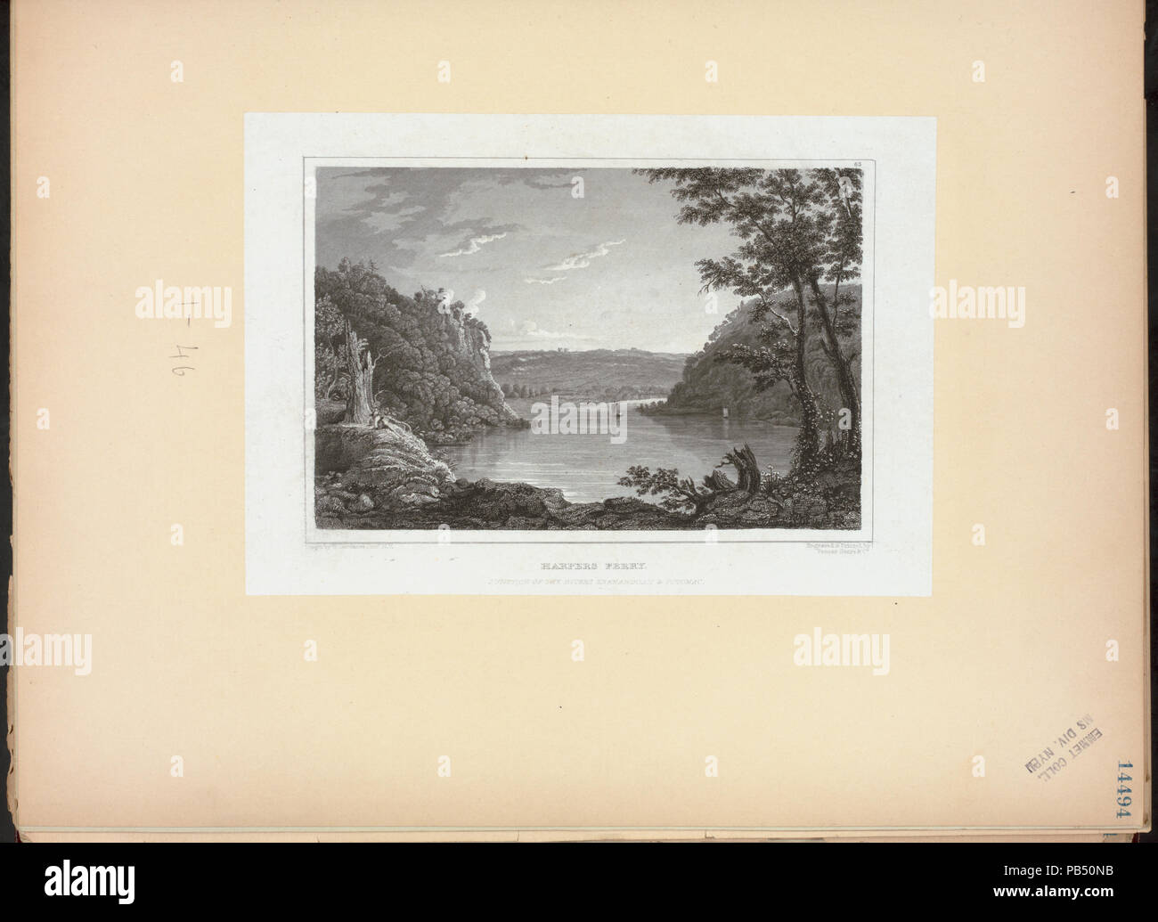 744 Harpers Ferry, Zusammenfluss von Shenandoah und Potomac (NYPL Hades-EM 14494 -257793) Stockfoto