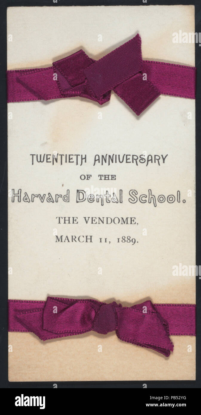 1779 20-jähriges Jubiläum (by) HARVARD DENTAL SCHOOL (at) "Die VENDOME, (Boston, MA)" (HOT gehalten ;) (NYPL Hades -269752-474402) Stockfoto