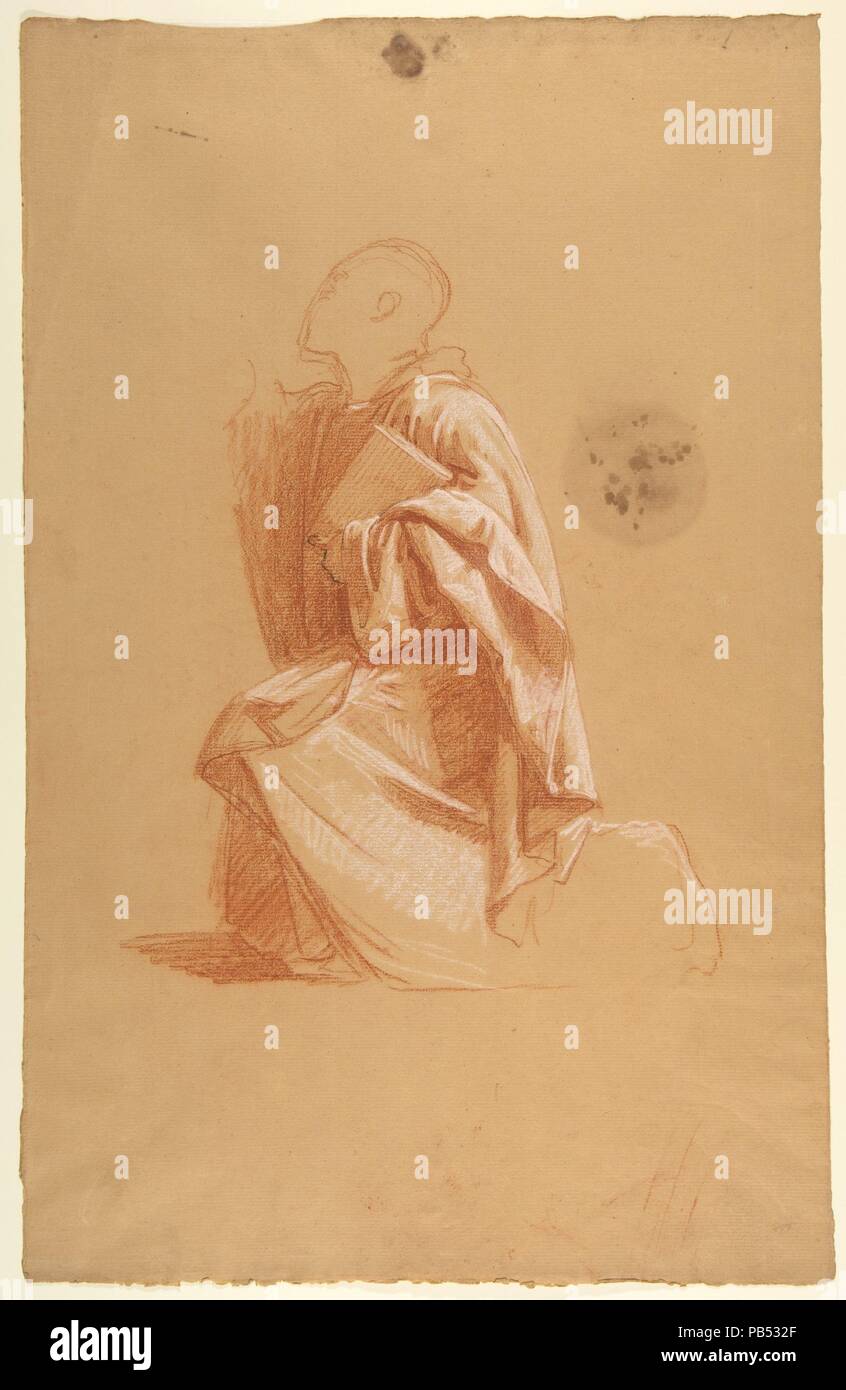 Kleriker (untere Register; Studie für die Wandmalereien in der Kapelle Saint Remi, Sainte-Clotilde, Paris, 1858). Artist: Isidore Pils (Französisch, Paris 1813/15-1875 Douarnenez). Abmessungen: 18 1/2 x 11 3/4 in. (47,0 x 29,8 cm). Datum: 19. Museum: Metropolitan Museum of Art, New York, USA. Stockfoto