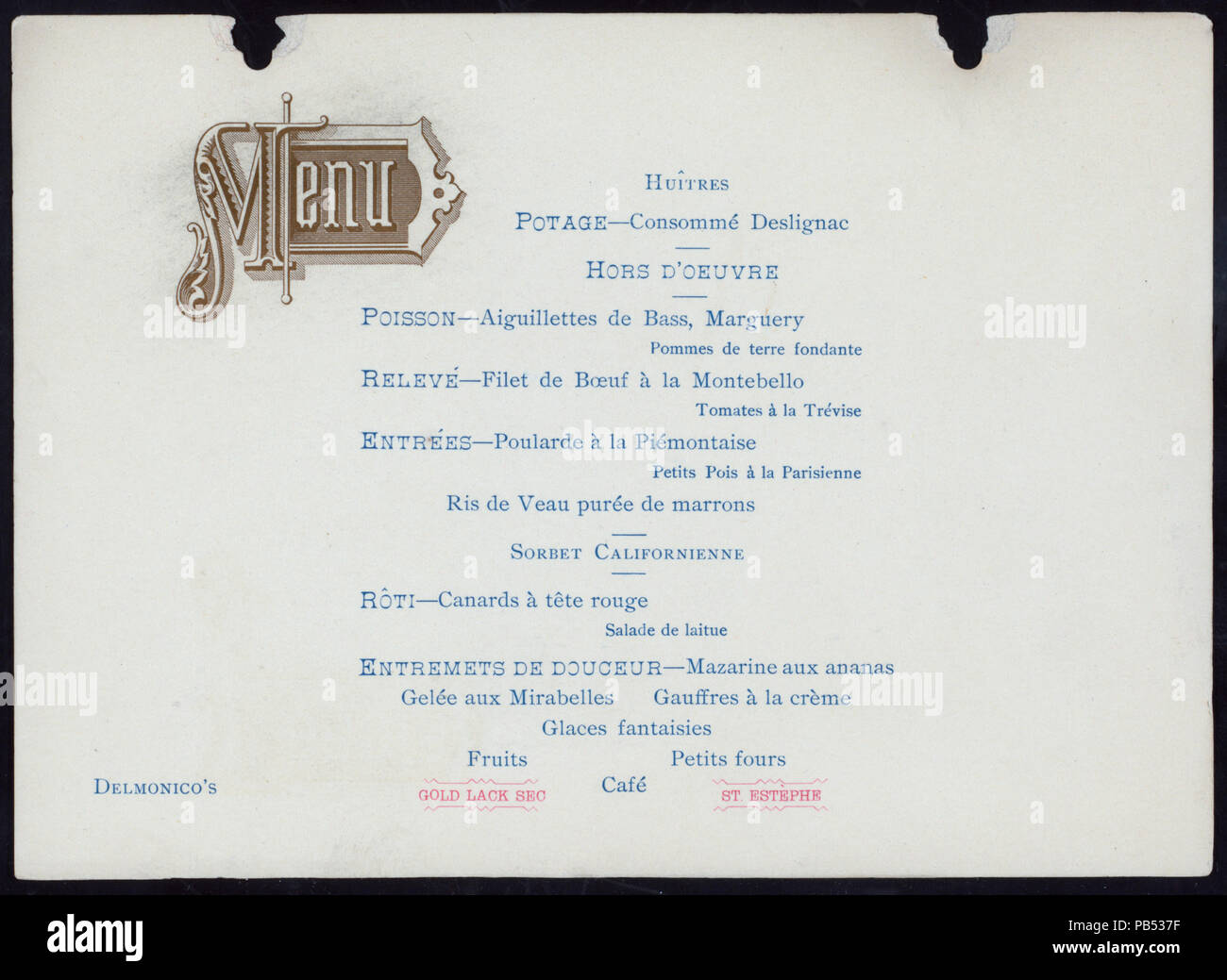 1832 WASHINGT0N'S GEBURTSTAG (by) NEW YORK KINDER DER REVOLUTION (at) "DELMONICO'S, NEW YORK, NY" (REST ;) (NYPL Hades -269933-4000001467) Stockfoto