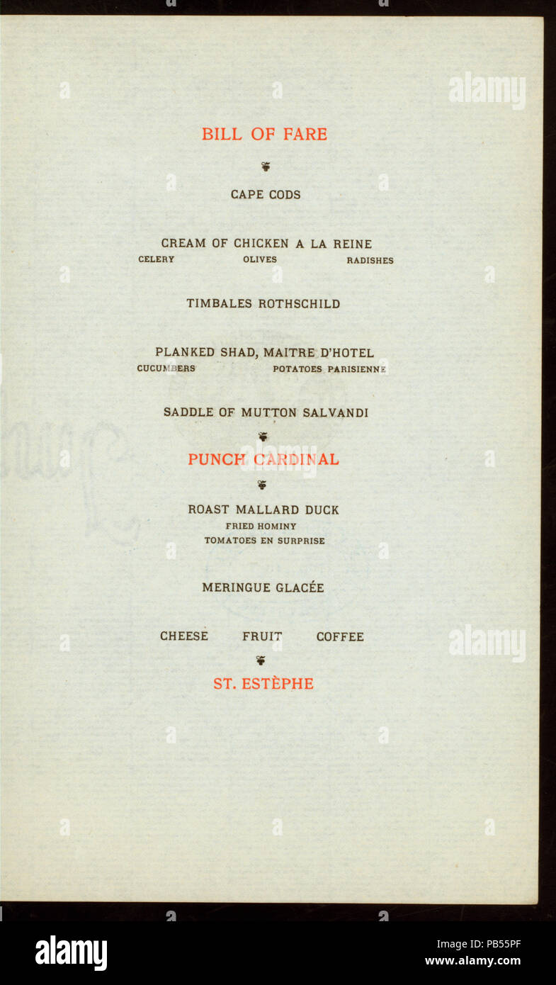 1310 SIEBZEHNTER JAHRESBERICHT ABENDESSEN DER NEW YORKER VEREINIGUNG DER ALUMNI (Durch) Phillips Exeter Academy (at) "Hotel Manhattan, NY" (HOTEL gehalten ;) (NYPL Hades -271611-4000006050) Stockfoto