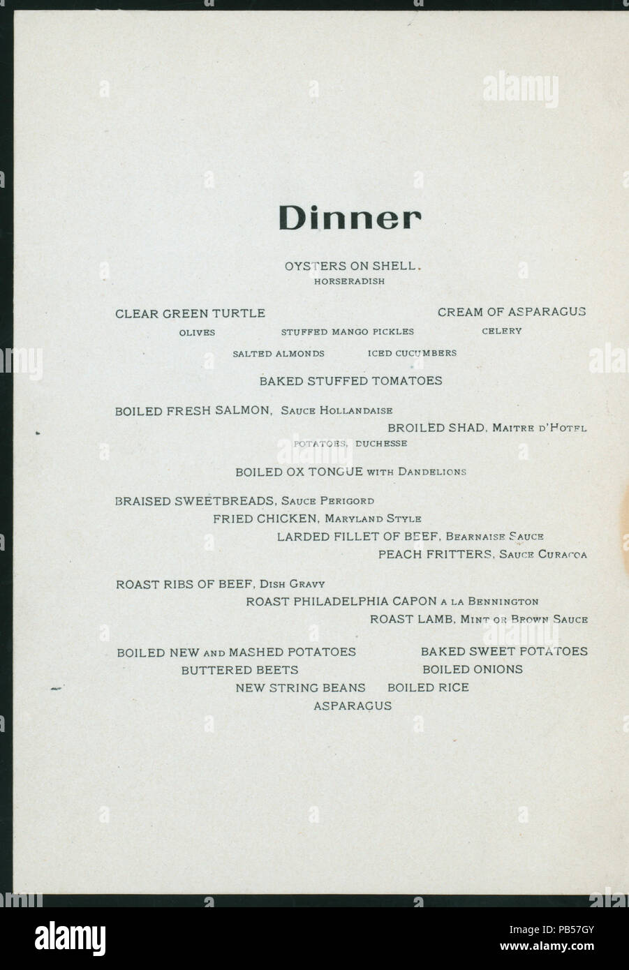 1835 Washington's Birthday DINNER (von) HOTEL ORMOND (at) "ORMOND, FL" (HOTEL gehalten ;) (NYPL Hades -272948-4000008309) Stockfoto
