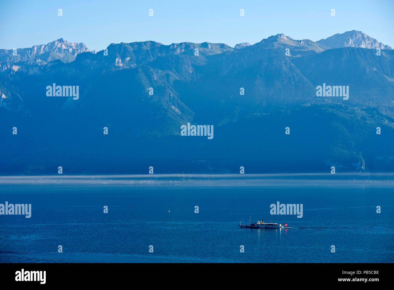 Schweiz, Waadt, Lac Léman, Boot CGN *** Local Caption *** Schweiz, Waadt, Lac Léman, Boot CGN, Stockfoto
