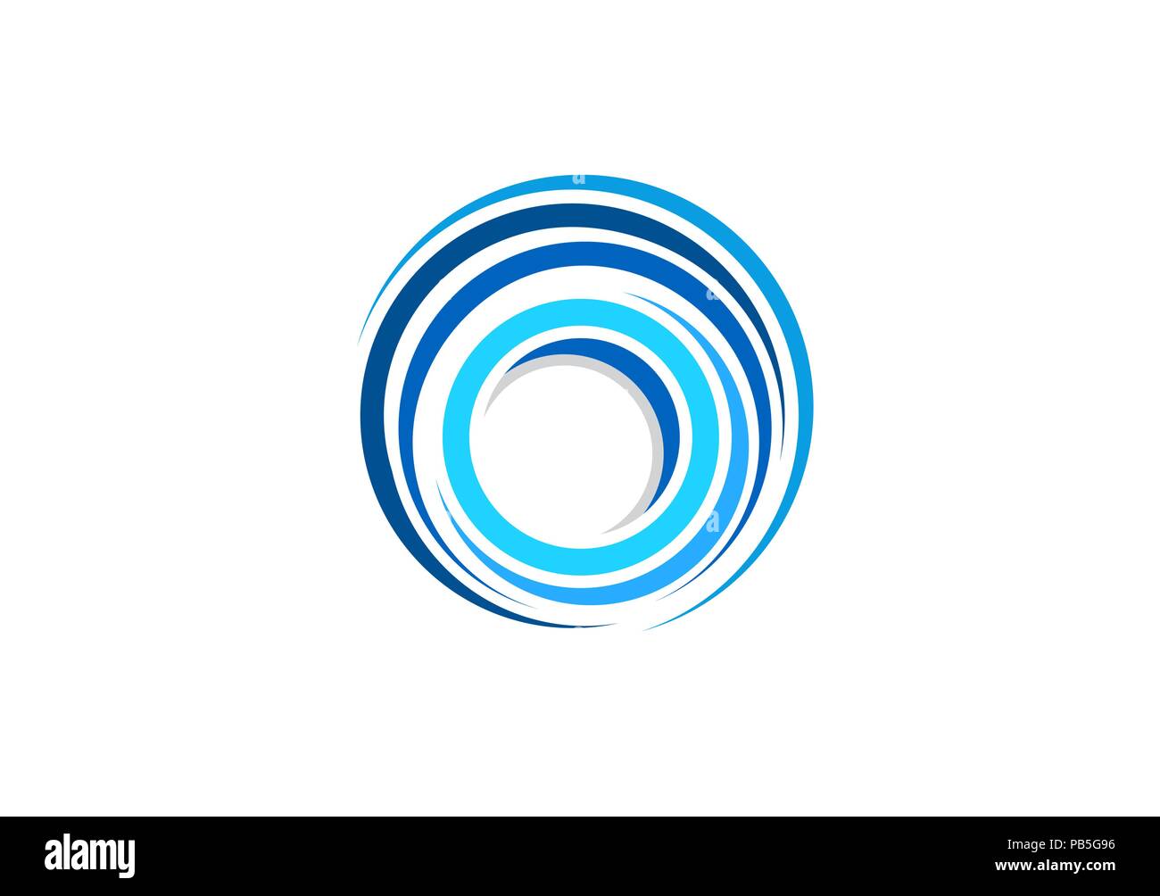 Kugel Kreis Elemente swirl Logo, abstrakte Blue waves Spirale runde Form Symbol, Twist global Wind zeichen Symbol vektor design Vorlage Stock Vektor