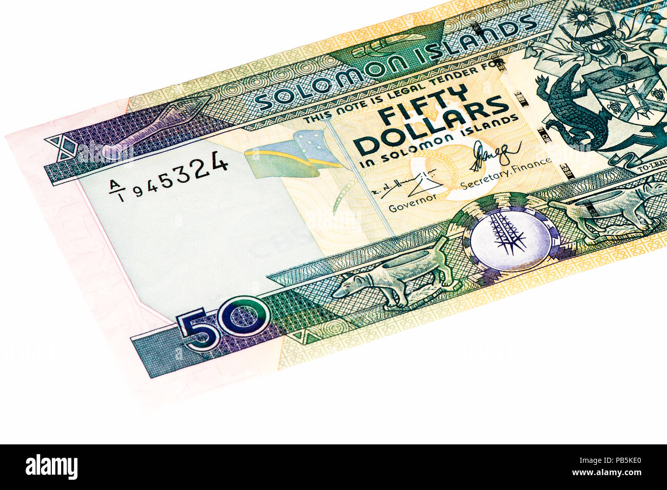 50 Salomonen dollar Bank Note. Salomonen Dollar ist die nationale Währung  Stockfotografie - Alamy