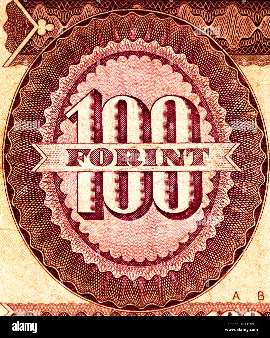 100 Ungarische Forint Bank Note. Ungarische Forint ist die nationale Währung der Ungarn Stockfoto