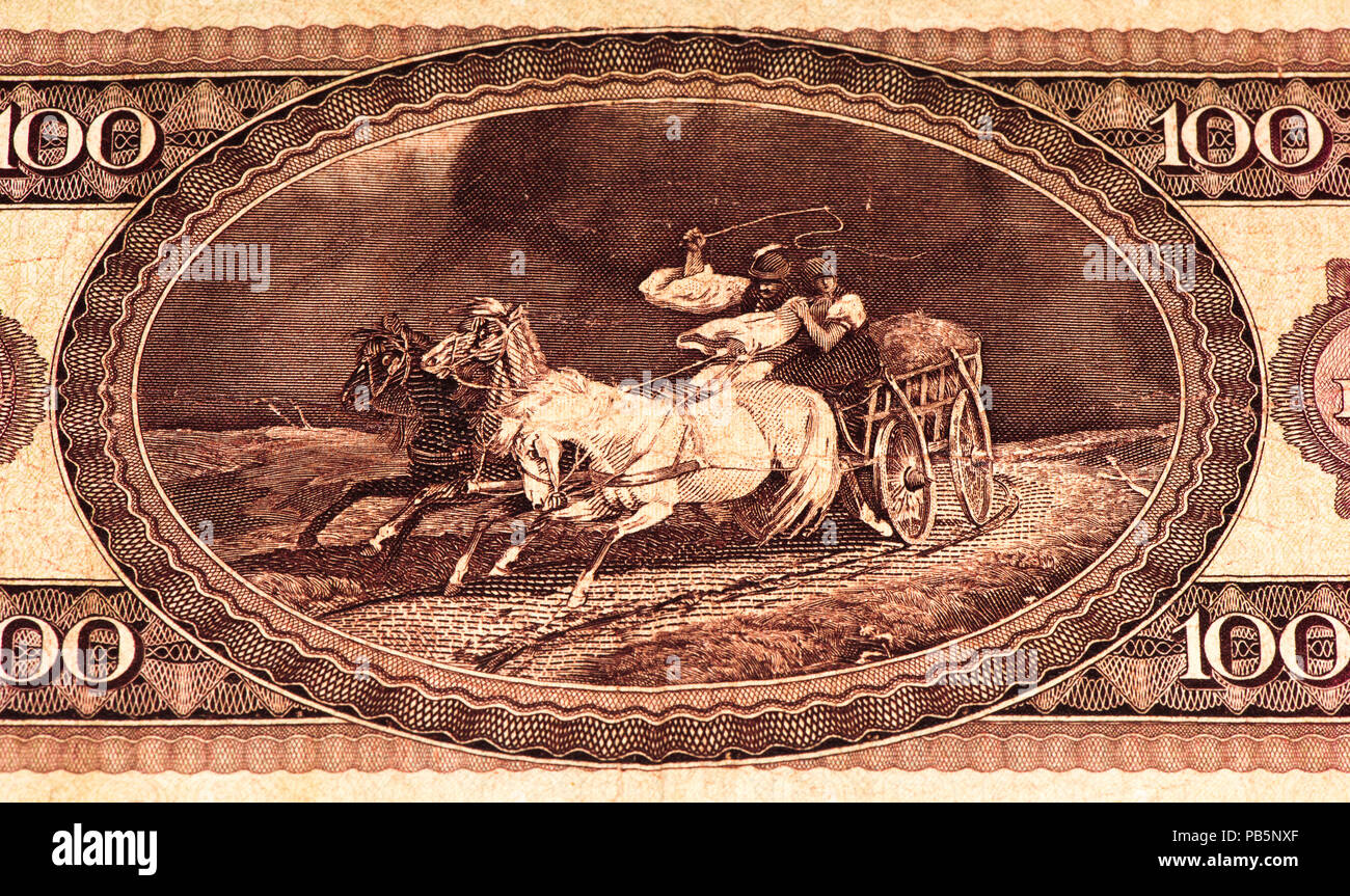 100 Ungarische Forint Bank Note. Ungarische Forint ist die nationale Währung der Ungarn Stockfoto