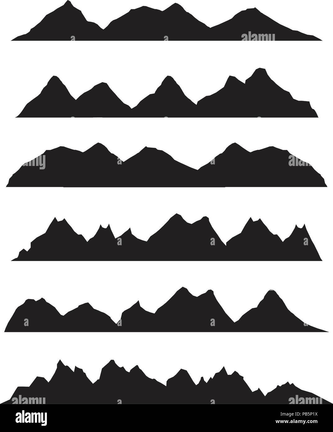 Berge Silhouette Landschaft Panoramablick Abbildung Stock Vektor