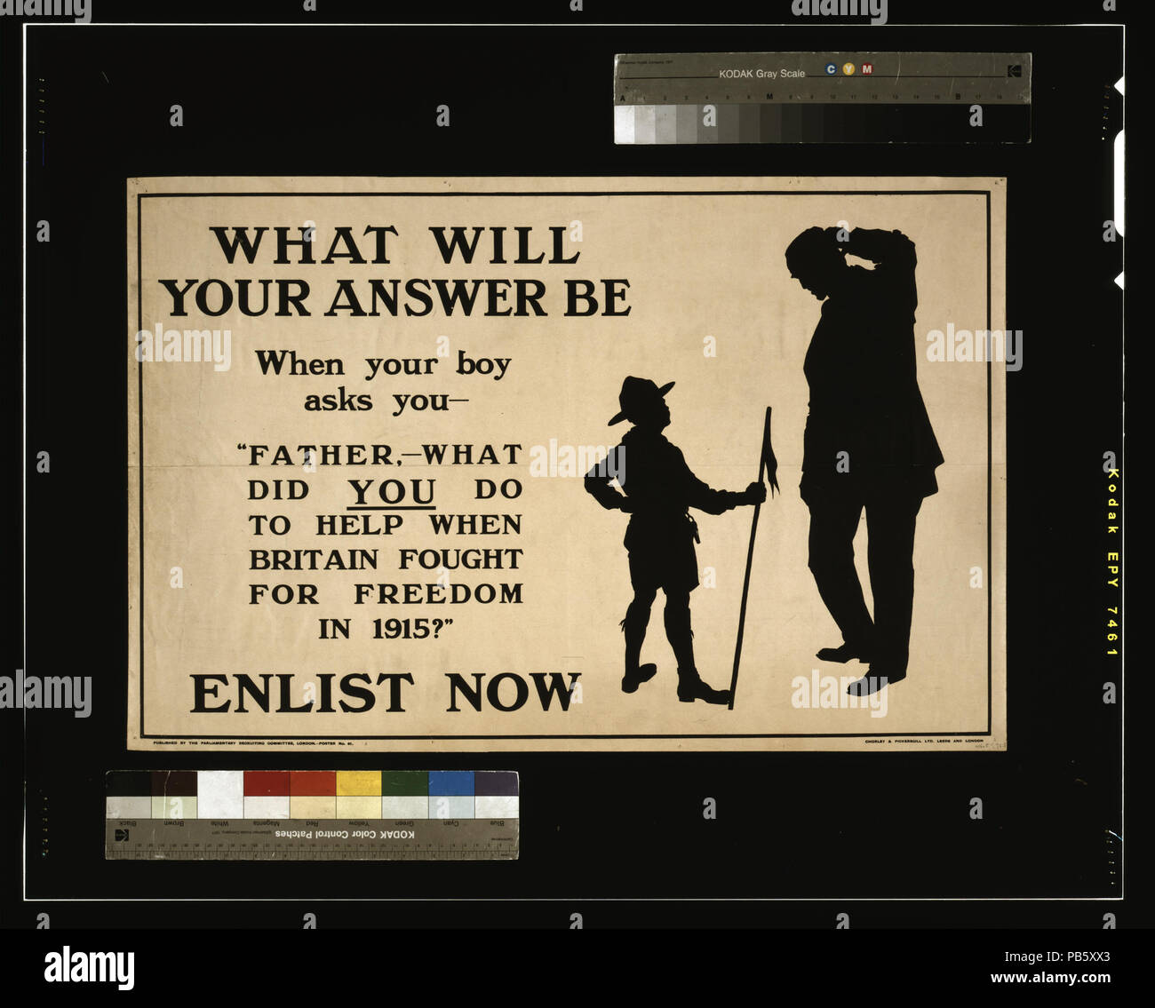 1845 Was wird Ihre Antwort sein, wenn ihr junge fragt Sie: "Vater, was haben Sie getan, um zu helfen, als Großbritannien für die Freiheit 1915" gewinnen, kämpfte jetzt LCCN 2003663155 Stockfoto