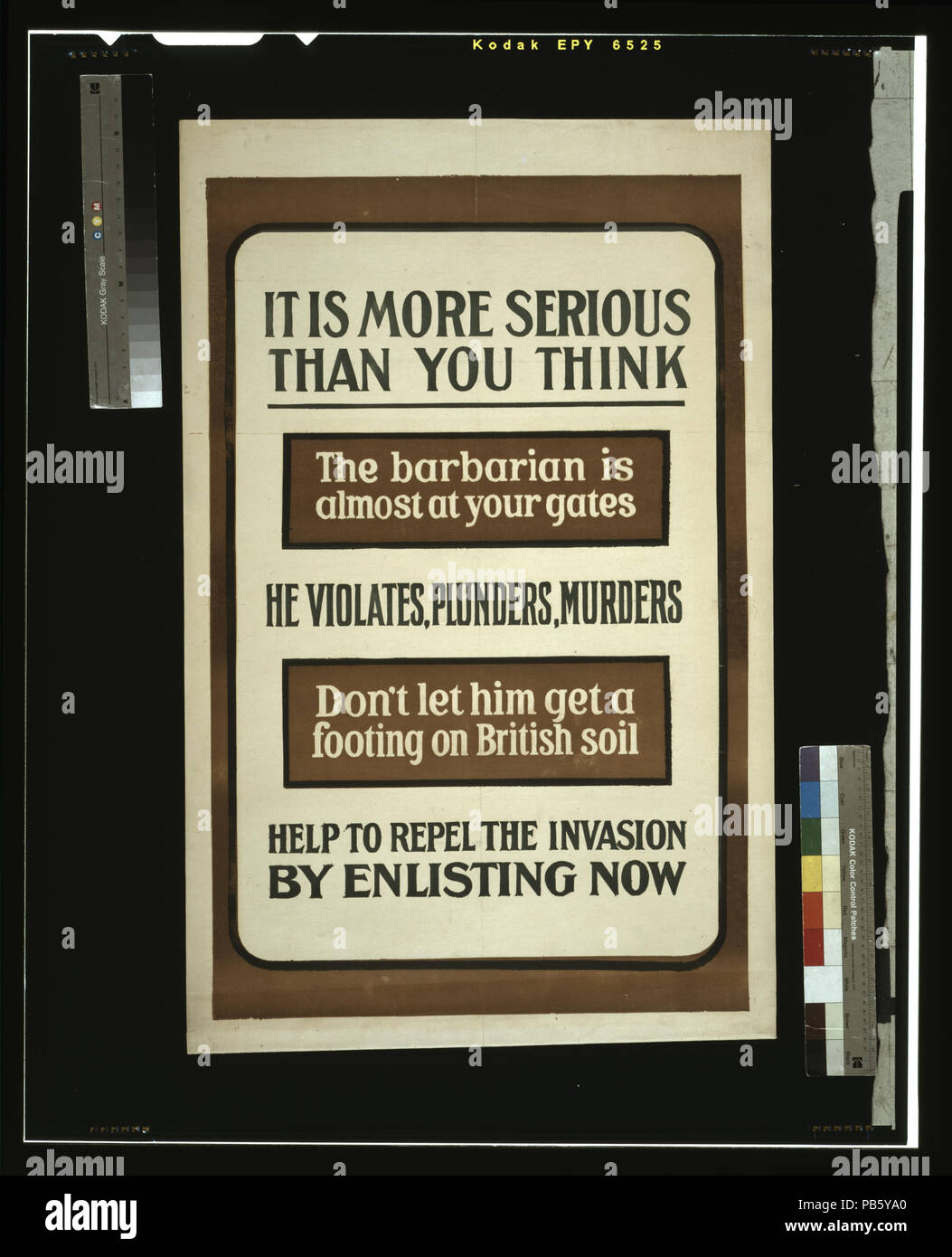 814 Es ist schwerer, als Sie denken. Der Barbar ist fast an ihre Tore. Er verstößt, Plünderung, Mord. Lasst ihn nicht eine Fußnote auf britischem Boden. Hilfe die Invasion durch die Anwerbung nun LCCN 2003675355 Abstoßen Stockfoto