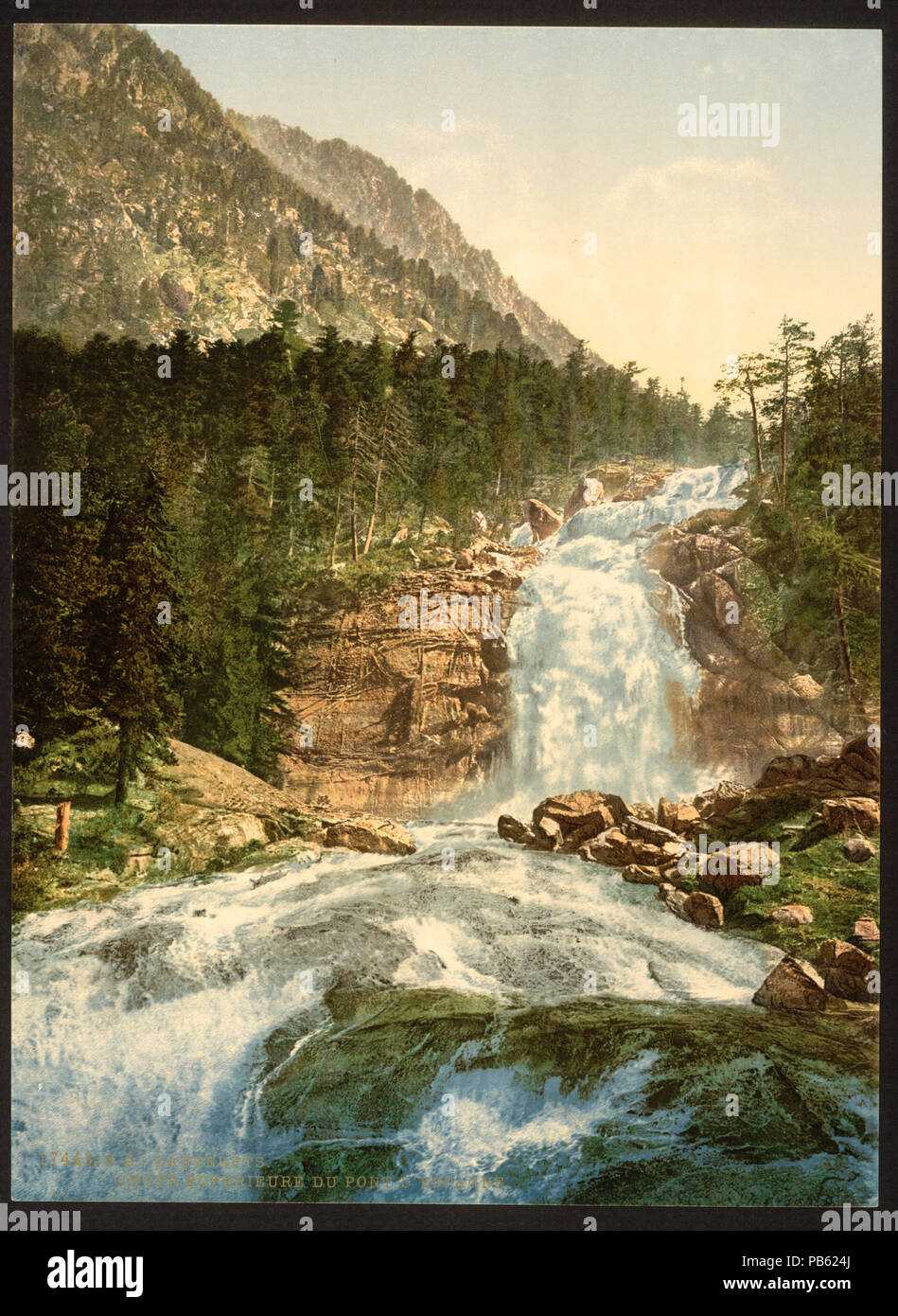 1210 Pont d'Epagne (d. h., Pont d'Espagne), obere fällt, Cauterets, Pyrenäen, Frankreich - LCCN 2001698627 Stockfoto