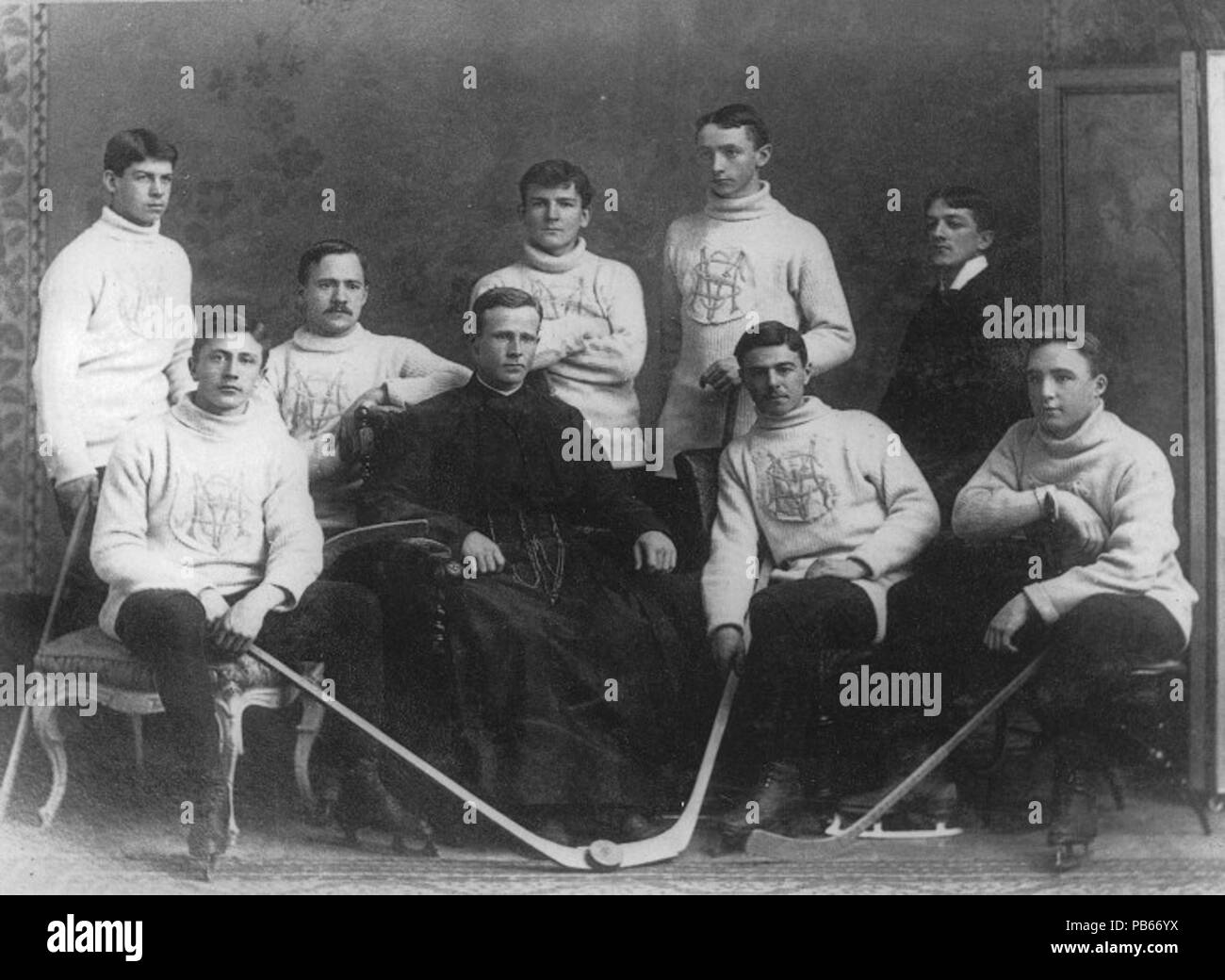 1565 St. Mary's College Hockey Team, Montreal, Stockfoto