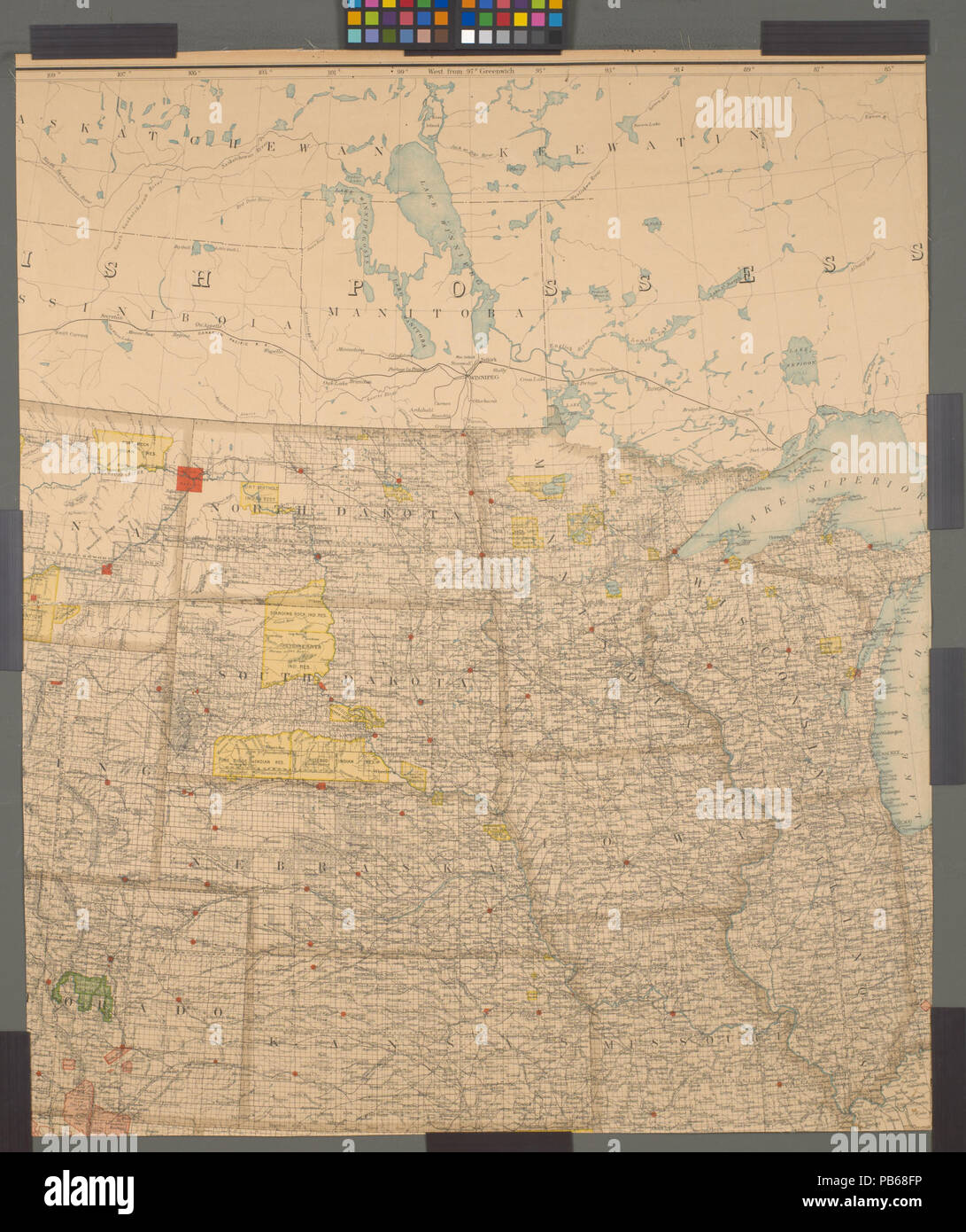 994 Karte von den US und Gebiete … North Central (Nypl b 18036847 - psnypl Map300) Stockfoto