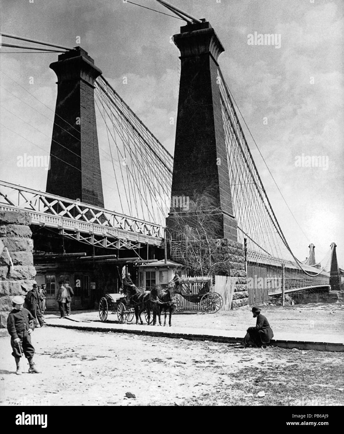 1589 Suspension Bridge, Niagara, AUF 1869 Stockfoto