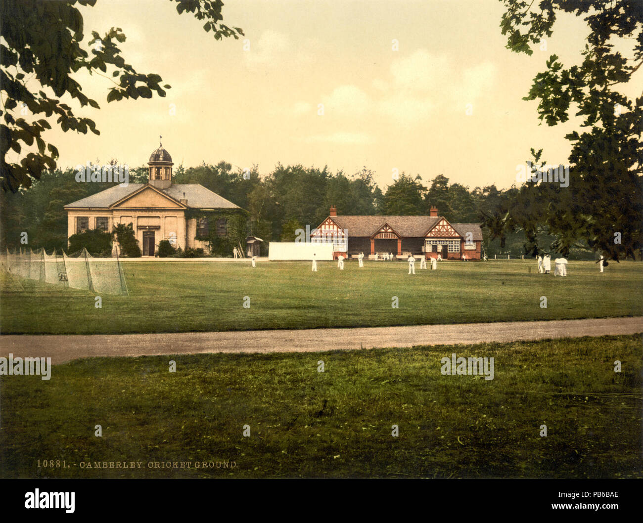 . Royal Military College Kricketbodens, Sandhurst, Camberley, Surrey, England. Zwischen 1890 und 1900 1274 Royal Military College Kricketbodens, Sandhurst, Camberley, Surrey, England, Ca. 1895 Stockfoto