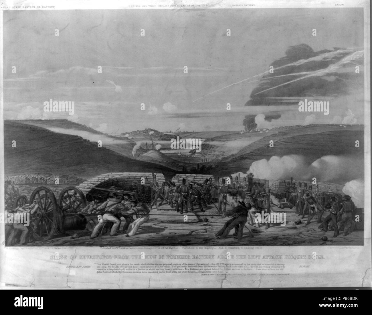 1317 Belagerung von Sewastopol aus der neuen 32-Pfünder Batterie über der linken Angriff Picquet Haus LCCN 2002713039 Stockfoto 1317 Belagerung von Sewastopol aus der neuen 32-Pfünder Batterie über der linken Angriff Picquet Haus LCCN 2002713039 Stockfoto
