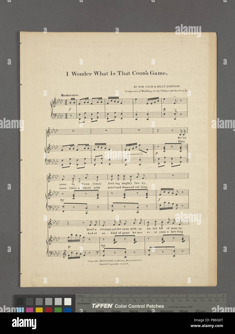 783 Ich frage mich, was ist, dass Coon Spiel (NYPL Hades -449204-1691213) Stockfoto