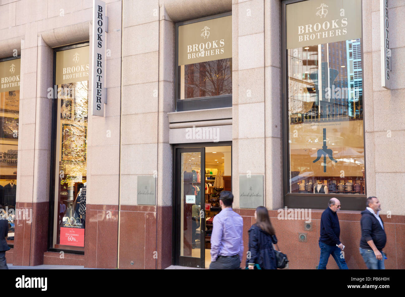 Brooks Brothers mens Clothing Store in Martin Place, Sydney, Australien Stockfoto