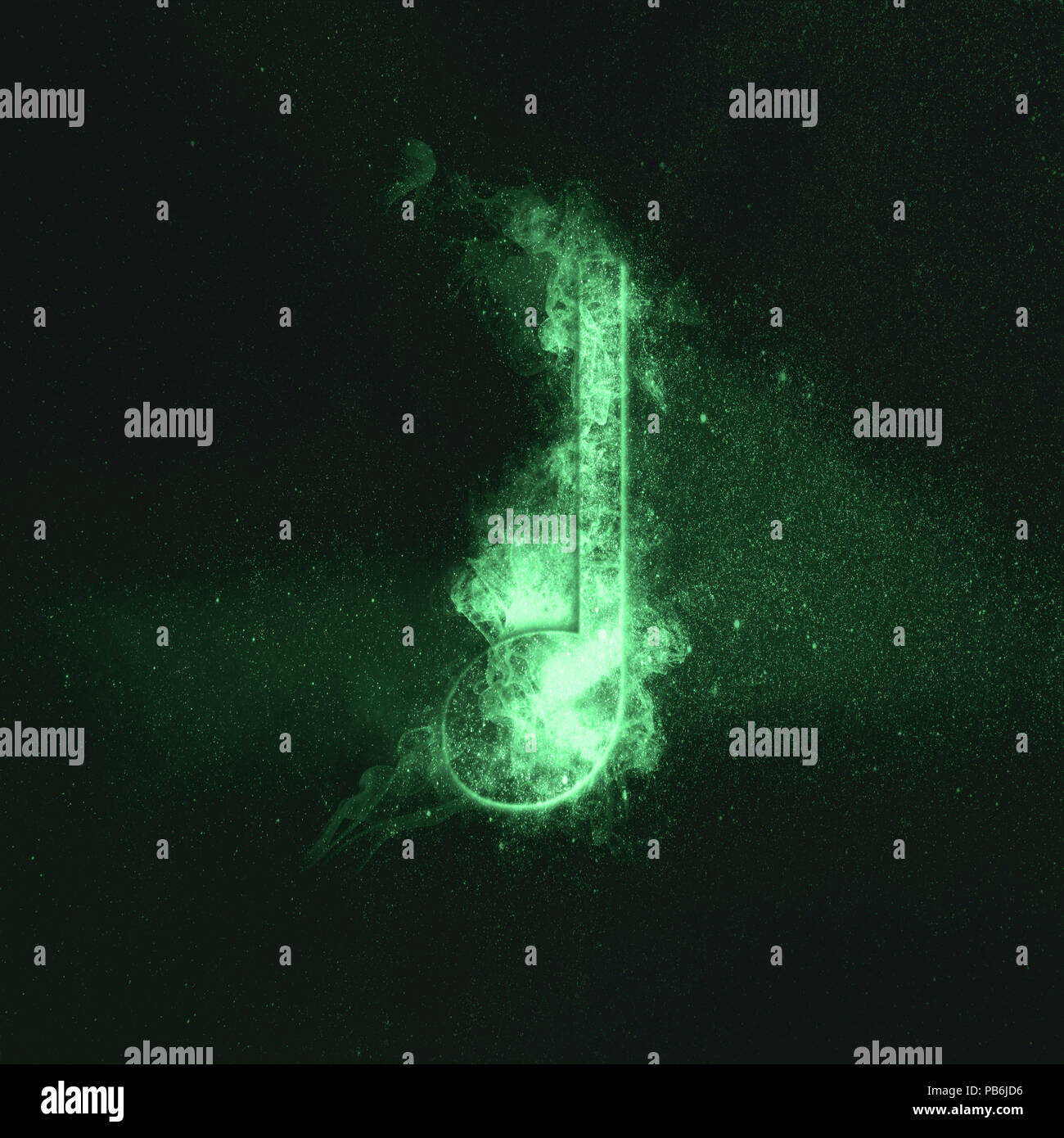Quartal Notensymbol. Grünes Symbol. Stockfoto
