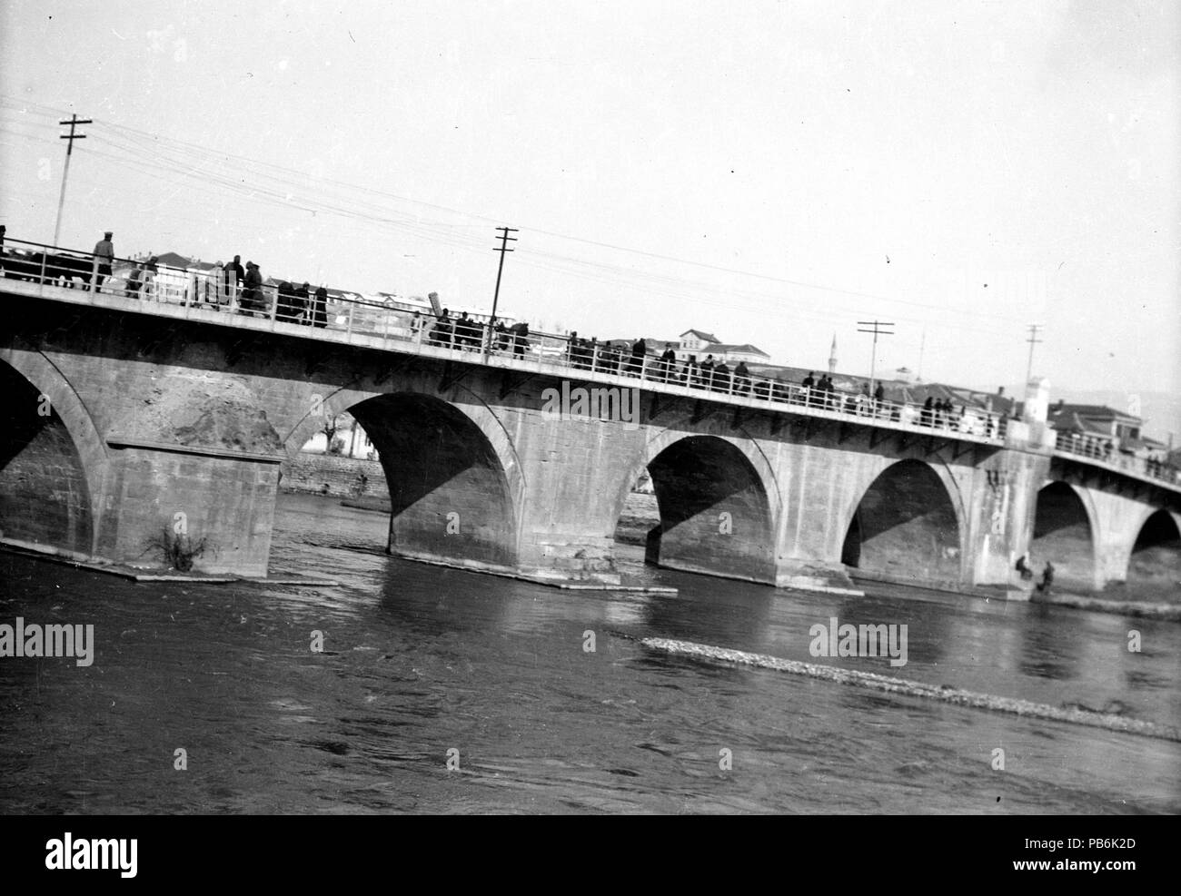 871 Kőhíd ein Vardar folyón. 59084 Fortepan Stockfoto