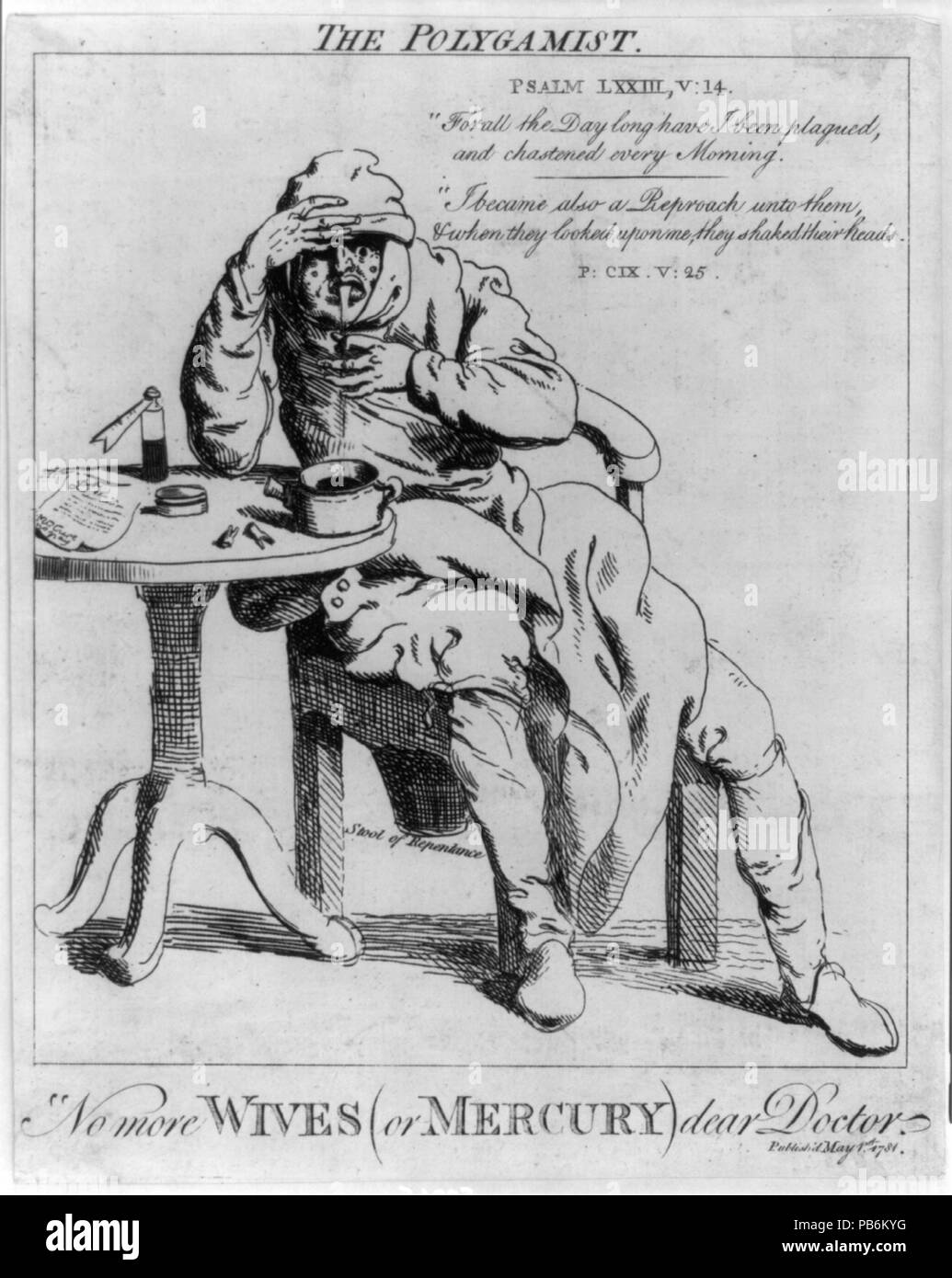 1685 Das Polygamist. Nicht mehr Frauen (oder Quecksilber) Lieber Doktor LCCN 2006677089 Stockfoto