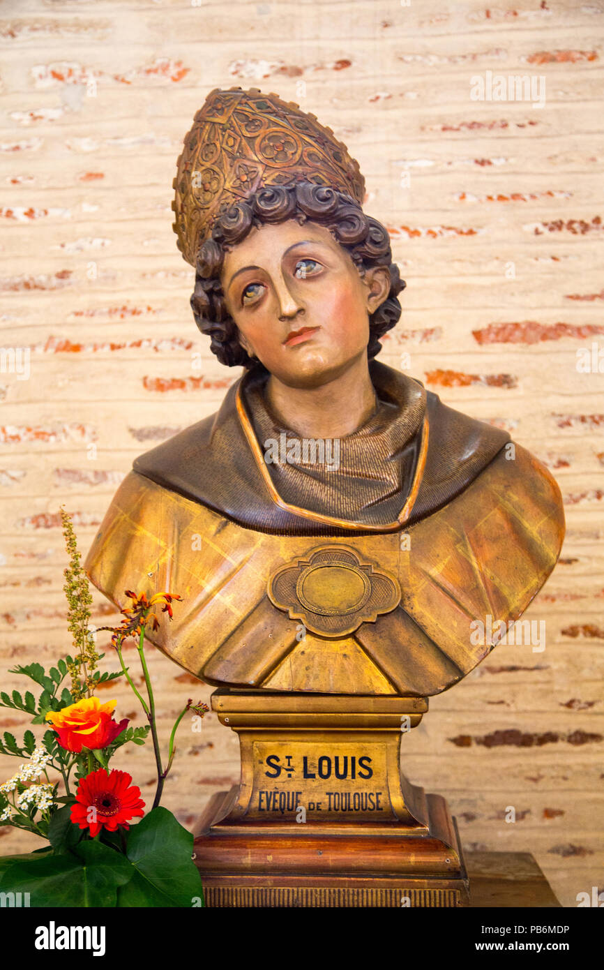 Statue des hl. Louis d'Anjou oder St Louis de Toulouse Basilika Saint Sernin Toulouse Stockfoto
