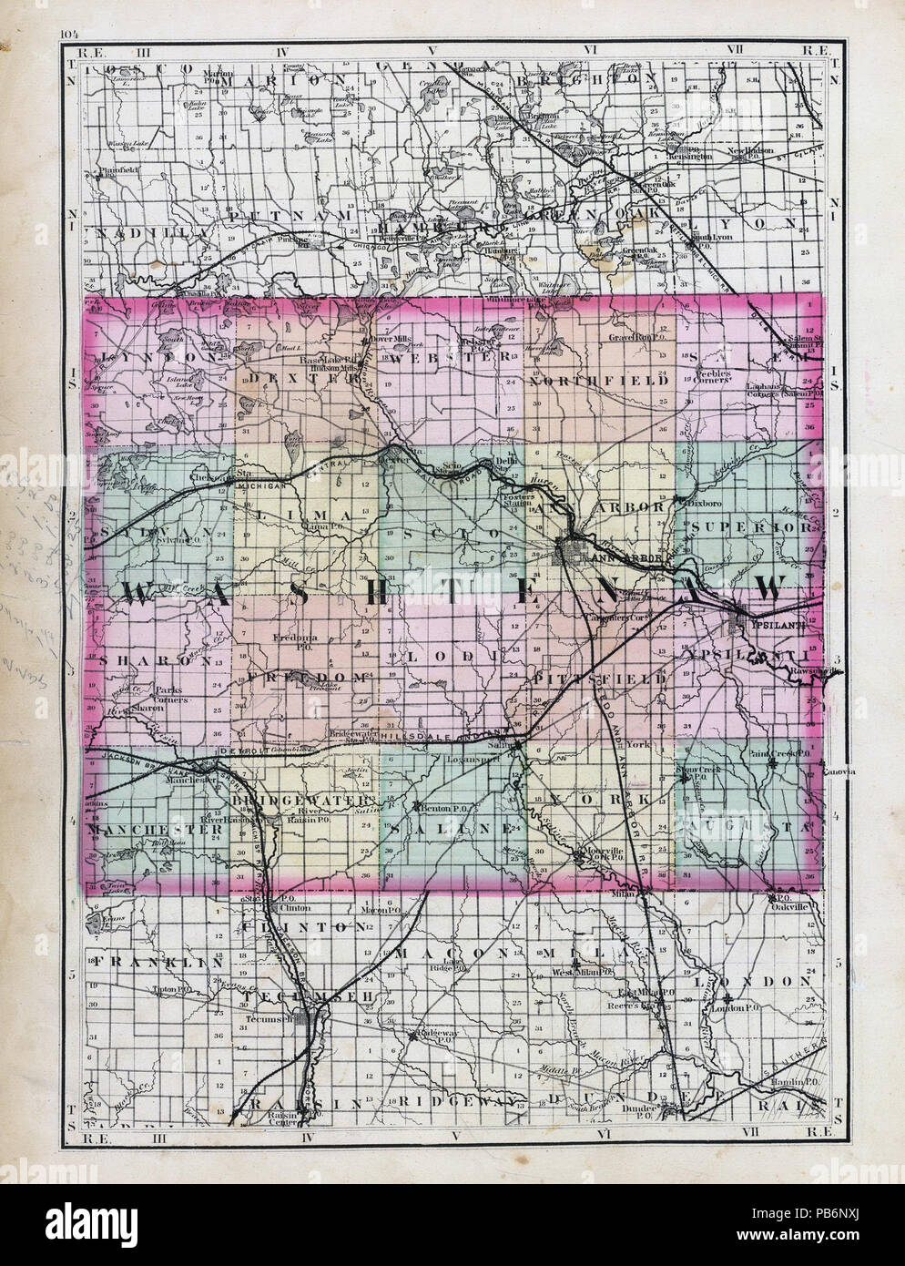 1835 Washtenaw County Stockfoto