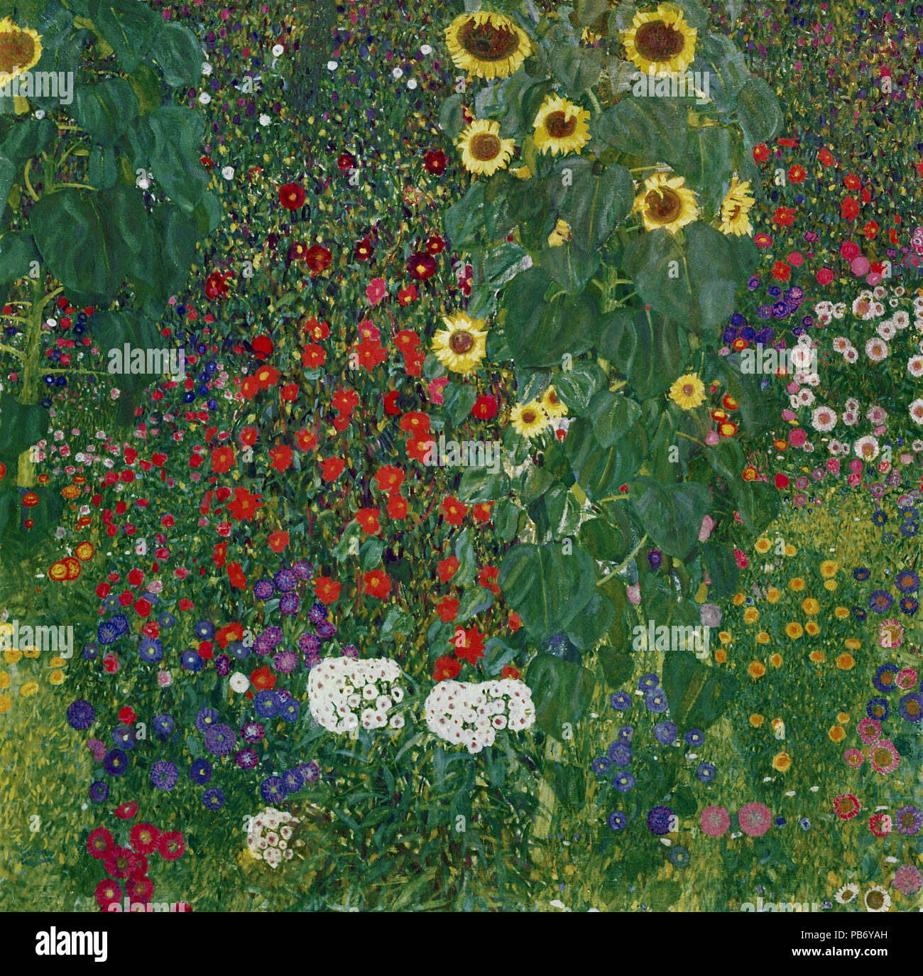 Gustav Klimt - Bauerngarten mit Sonnenblumen Stockfoto