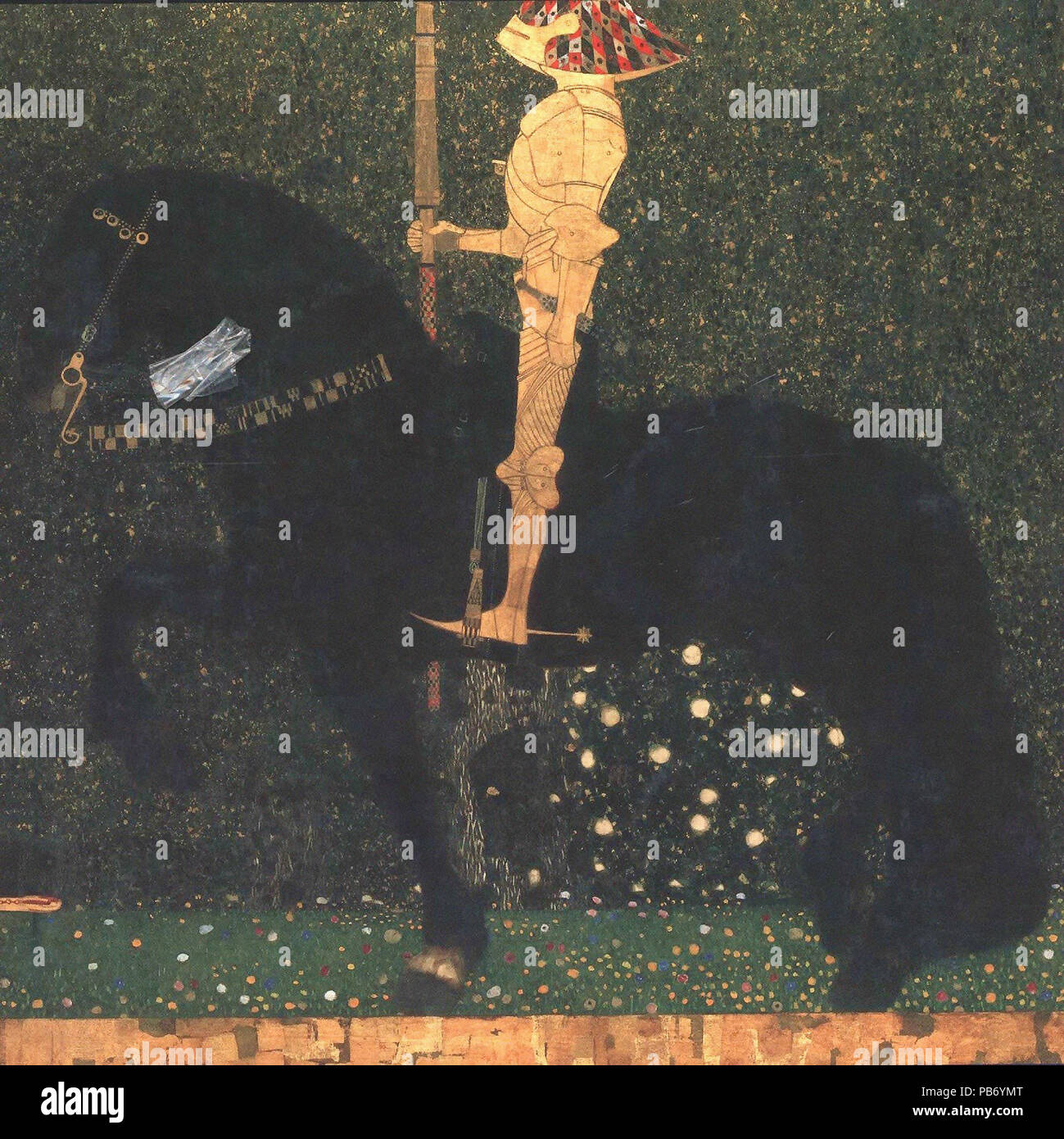 Klimt Gustave - Das Leben ist ein Kampf (Goldener Reiter) Stockfoto