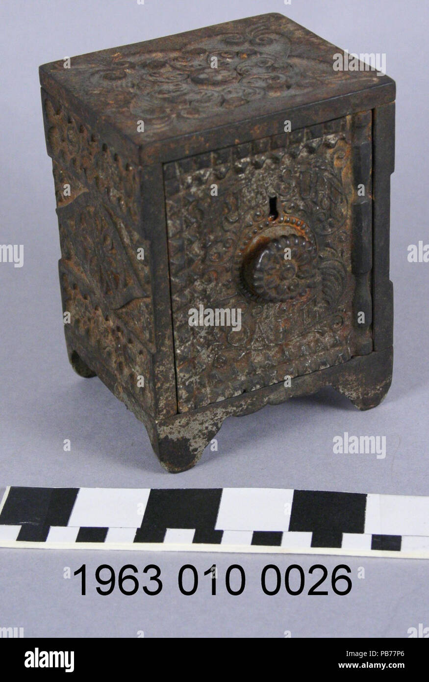 1772 Schatz sicher Coin Bank Stockfoto