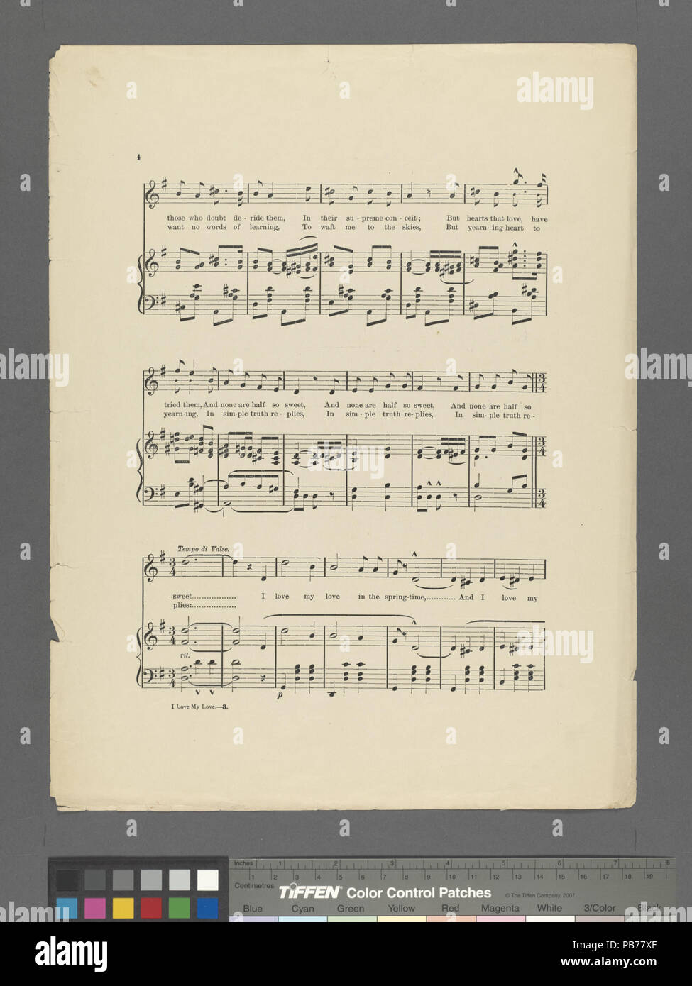 781 Ich liebe meine Liebe im Frühling (NYPL Hades -454193-1704227) Stockfoto