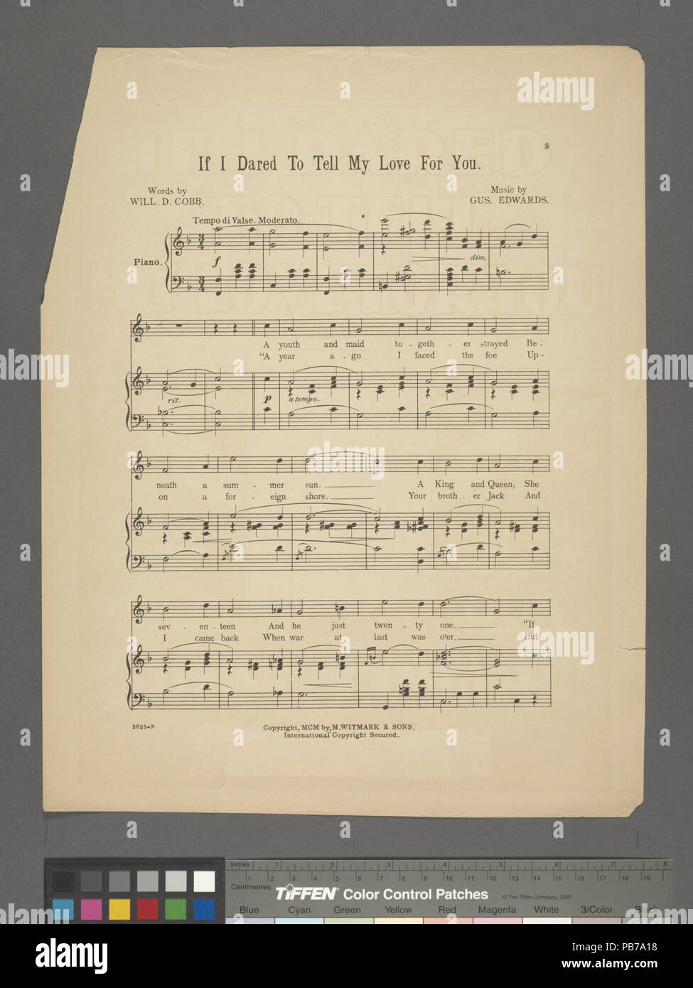 787 Wenn ich es wagte, t meine Liebe erzählen für Sie (NYPL Hades -609300-1823811) Stockfoto