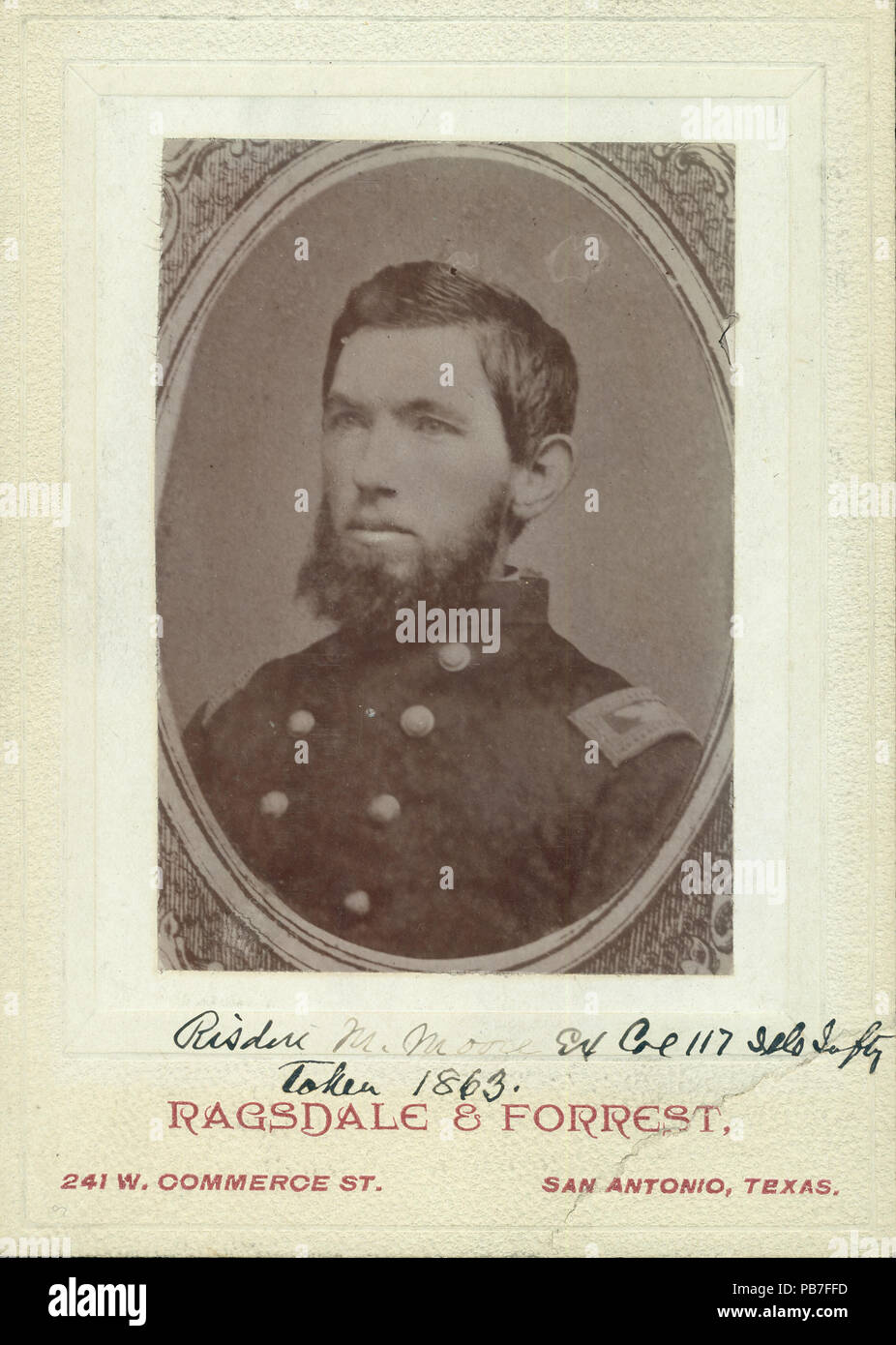 1262 Risdon M. Moore, Ex-Oberst, 117 Illinois Infanterie (Union) Stockfoto