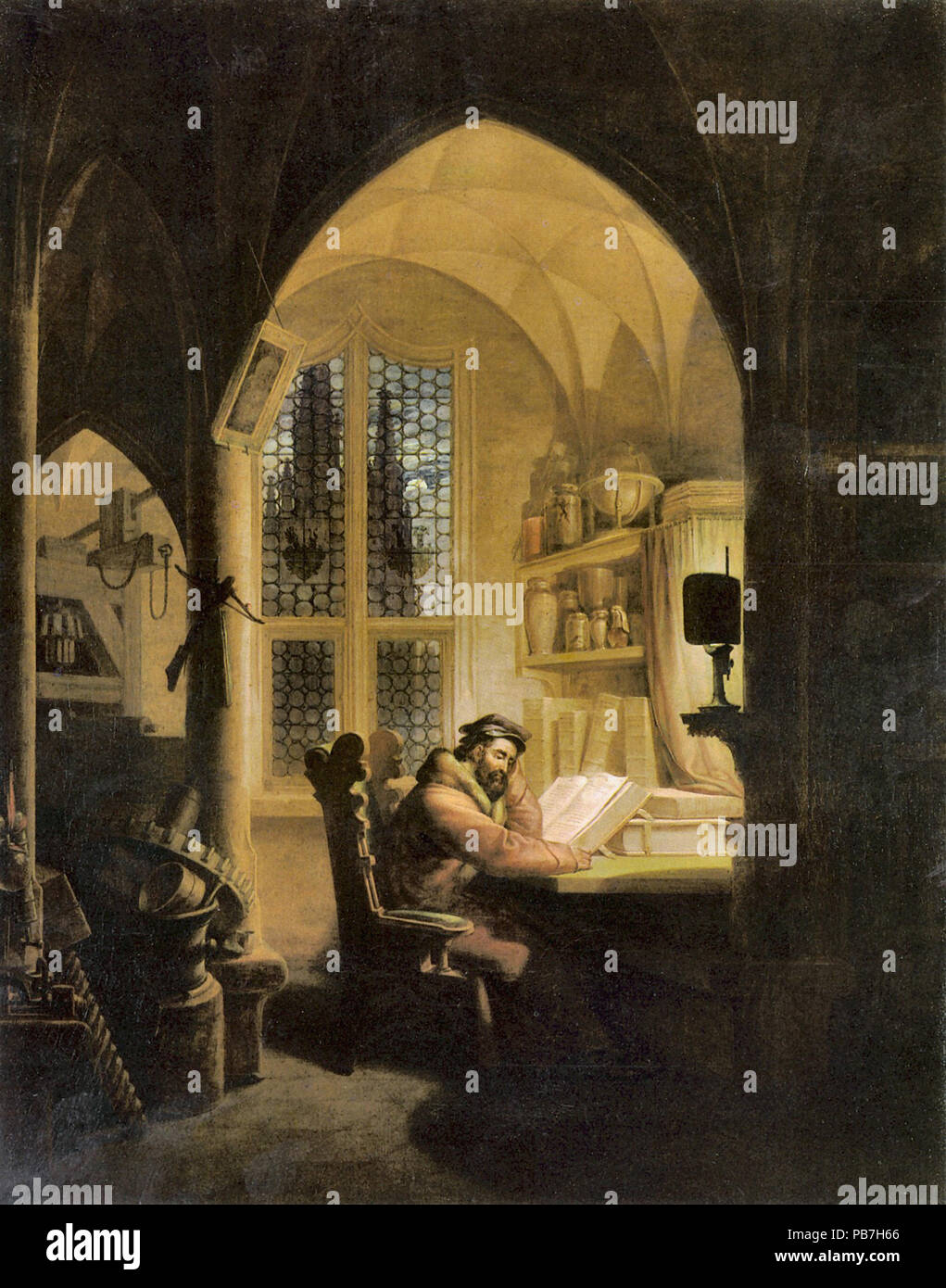 Kersting Georg Friedrich - Faust in seinem Arbeitszimmer Stockfoto