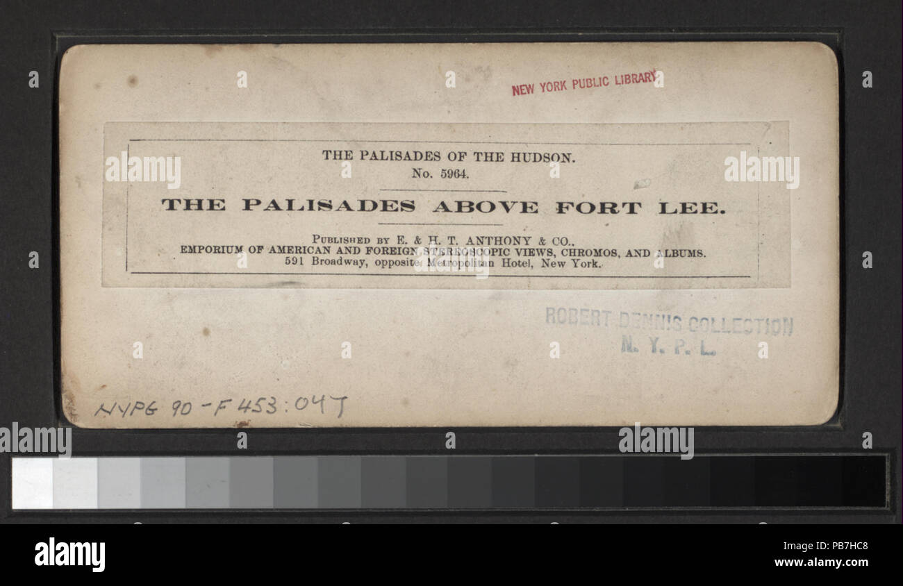 1663 Die Palisaden oben Fort Lee (Nypl b 11707647-G90F 453 047 B) Stockfoto
