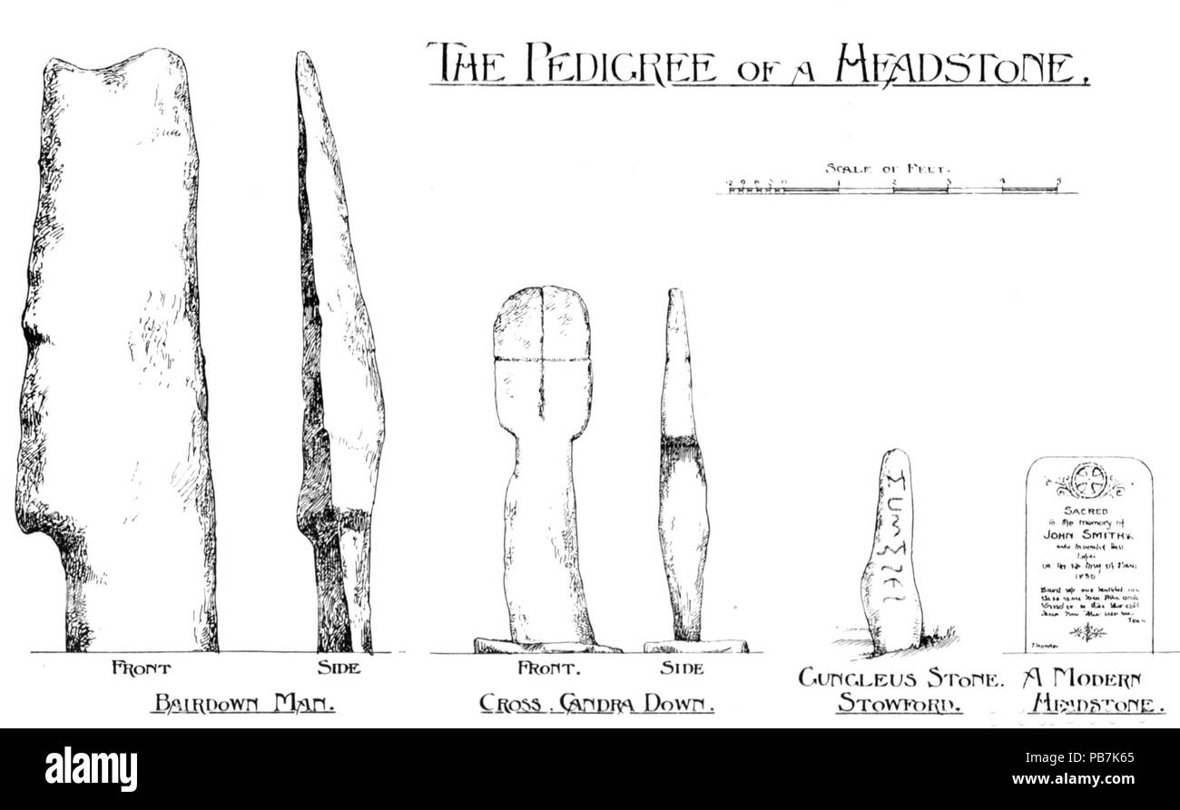 1015 Menhir, Kreuz und Grabstein - ein Buch von Dartmoor Stockfoto