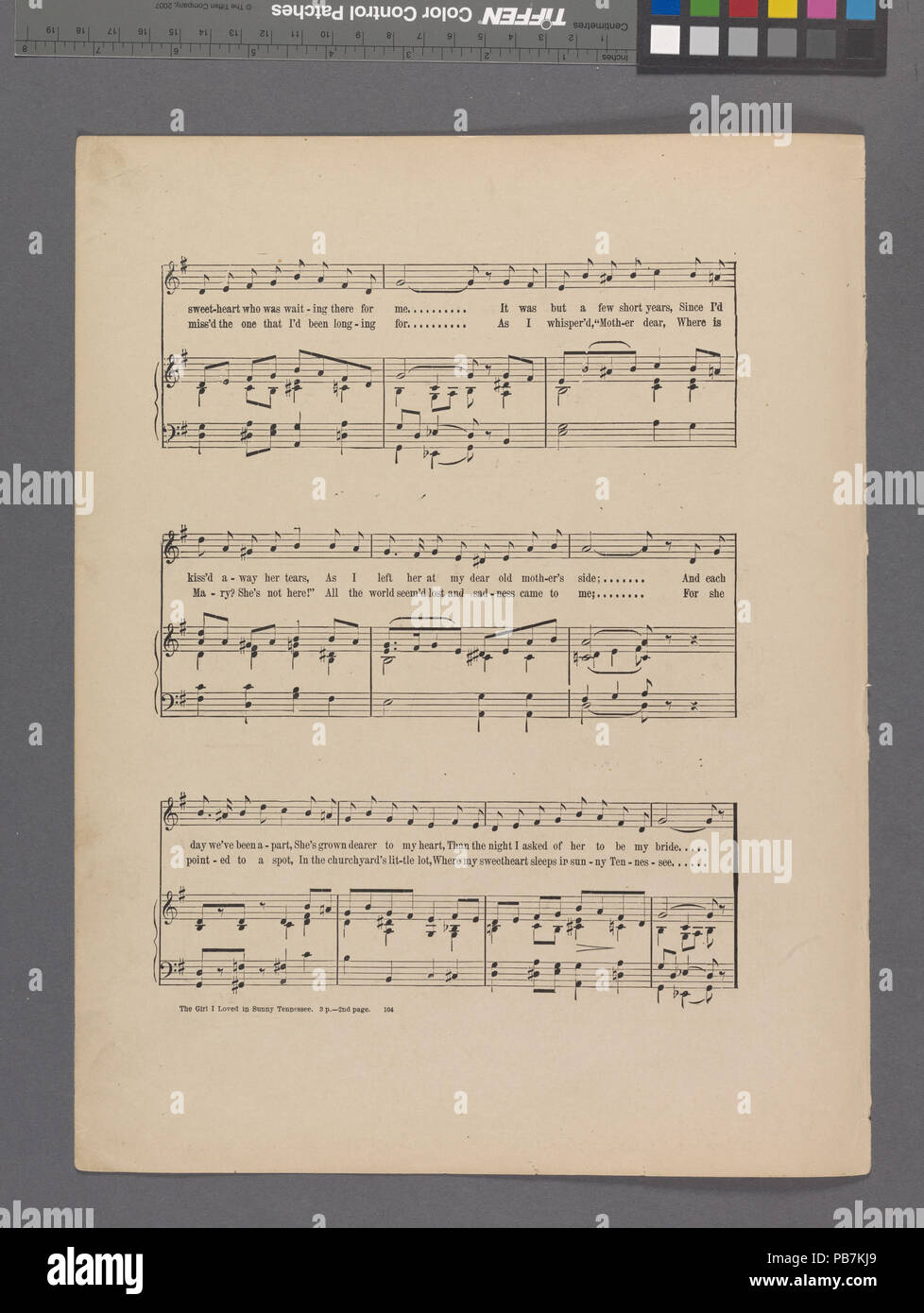 1638 Das Mädchen, das ich liebte, in sonnigen Tennessee (NYPL Hades -608805-1973439) Stockfoto