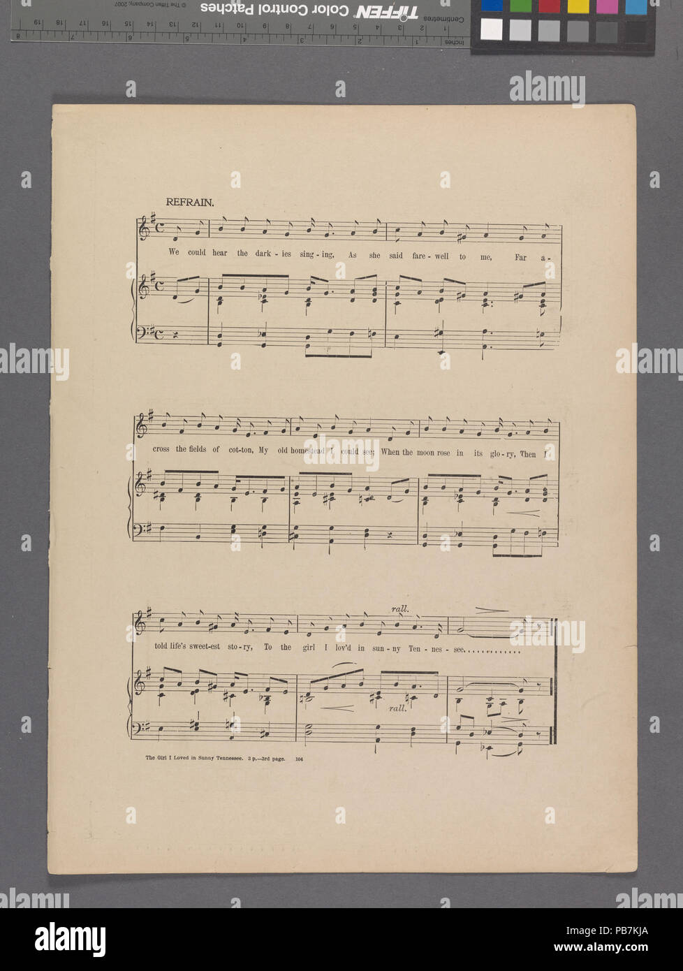 1638 Das Mädchen, das ich liebte, in sonnigen Tennessee (NYPL Hades -608805-1973440) Stockfoto