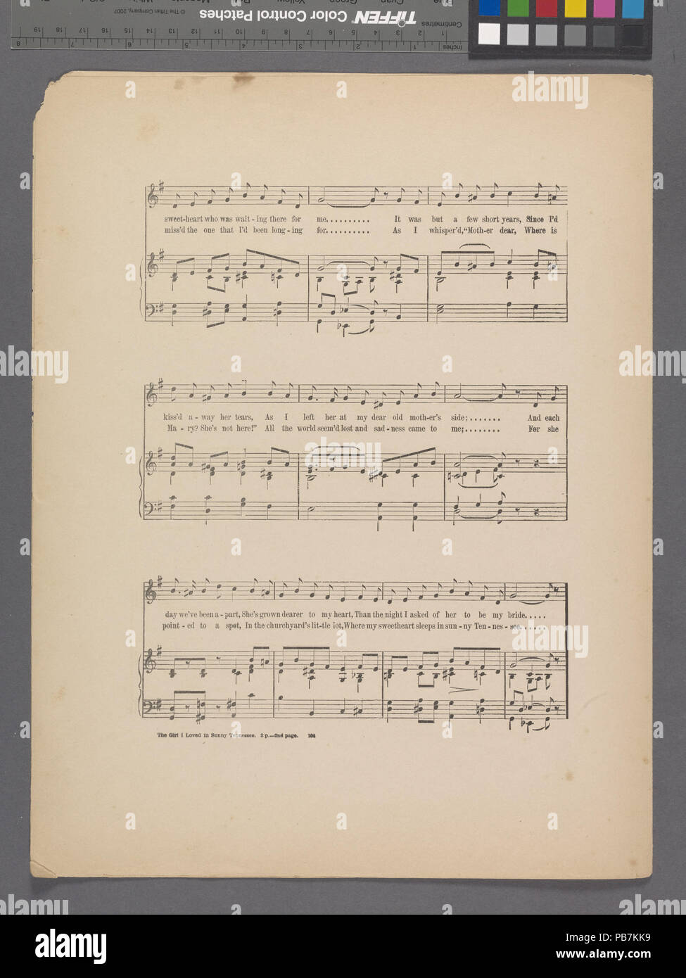 1638 Das Mädchen, das ich liebte, in sonnigen Tennessee (NYPL Hades -608809-1973465) Stockfoto