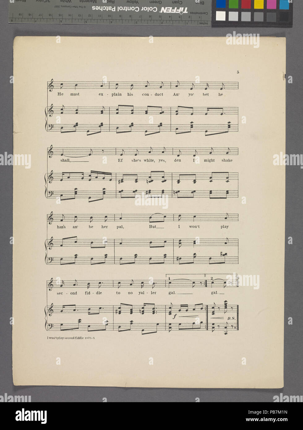 783 ich nicht die zweite Geige zu spielen, keine yaller gal (NYPL Hades -608706-1990944) Stockfoto