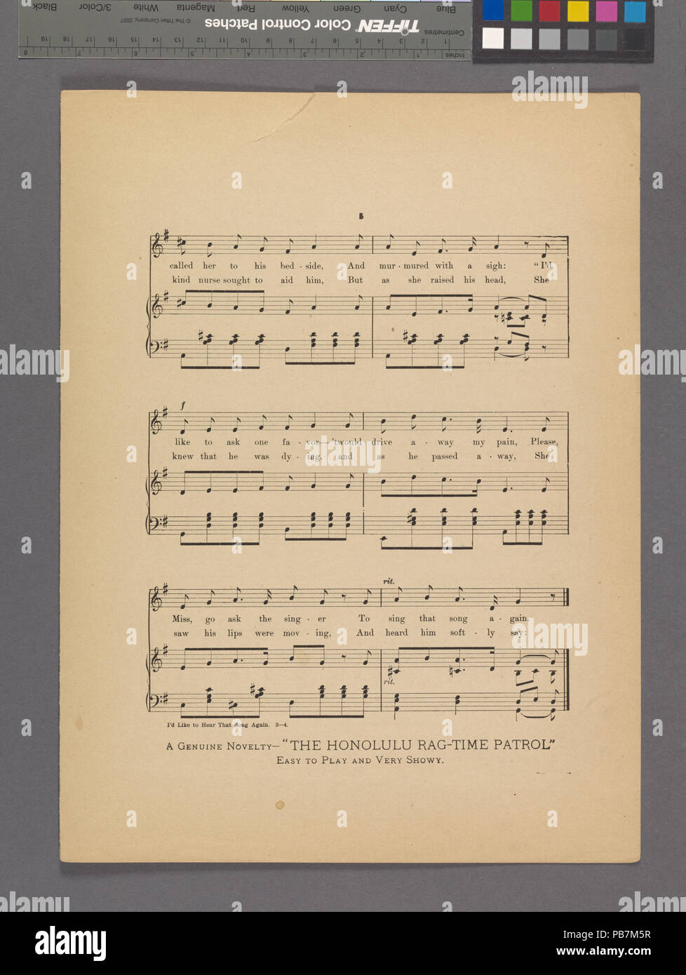 783 Ich möchte, dass die Songs wieder zu hören (NYPL Hades -608724-1991232) Stockfoto