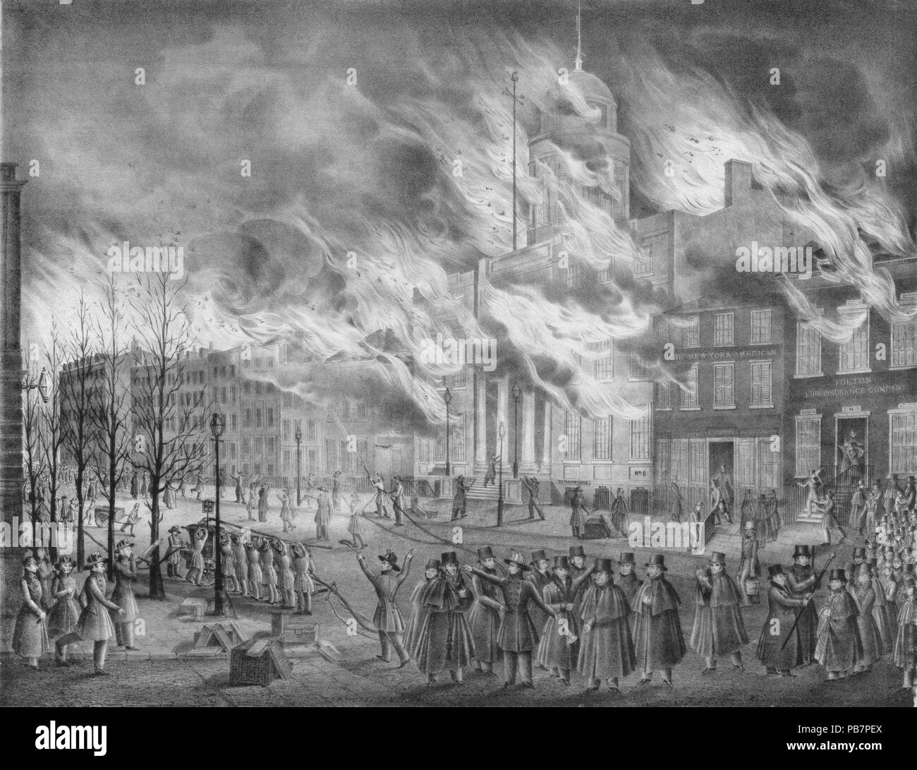 1640 das Große Feuer von der Stadt New York Dez 16 1835 Stockfoto