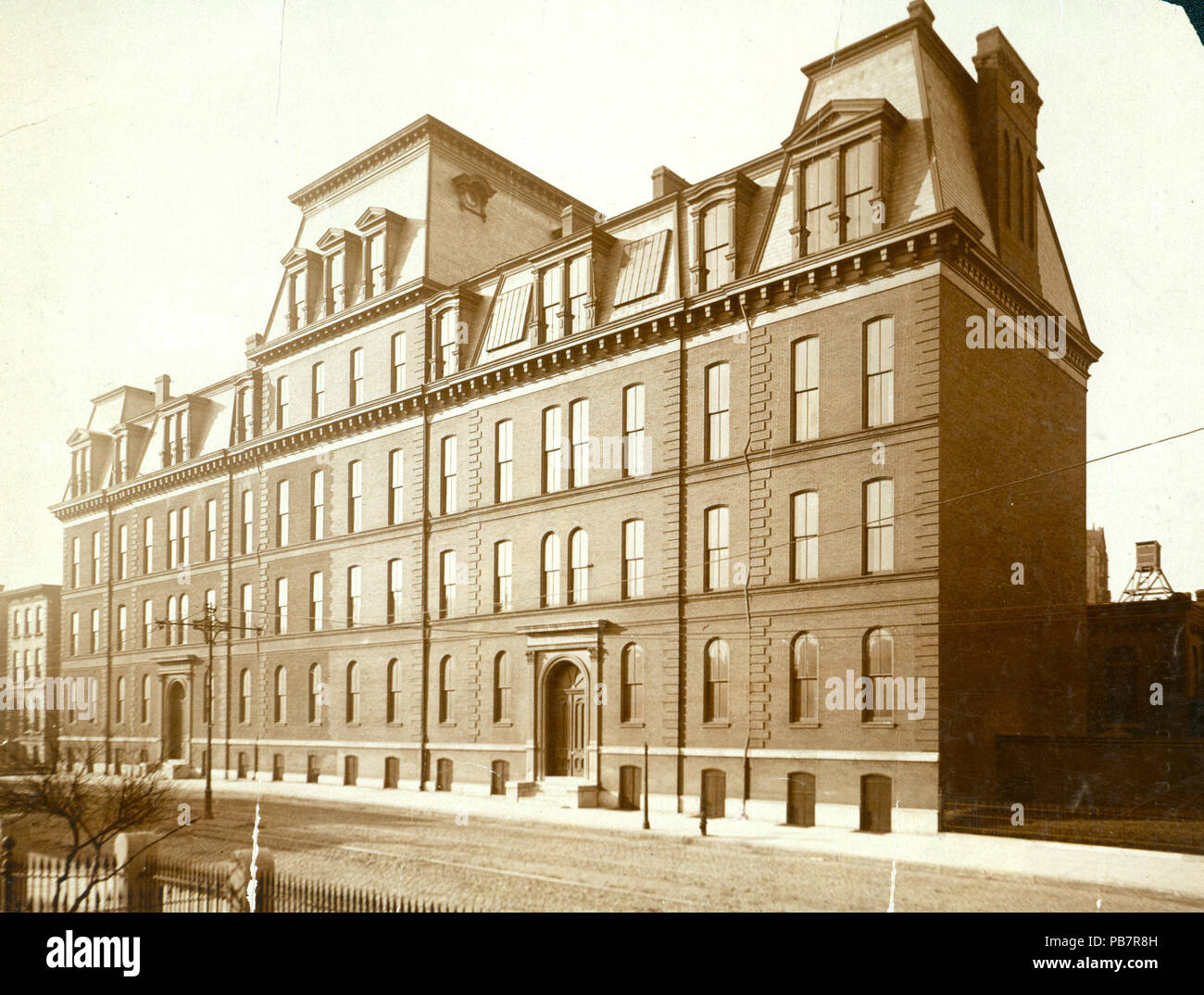 1834 Washington University College und der Polytechnischen Schule. Washington Avenue und der 17. Straße Stockfoto